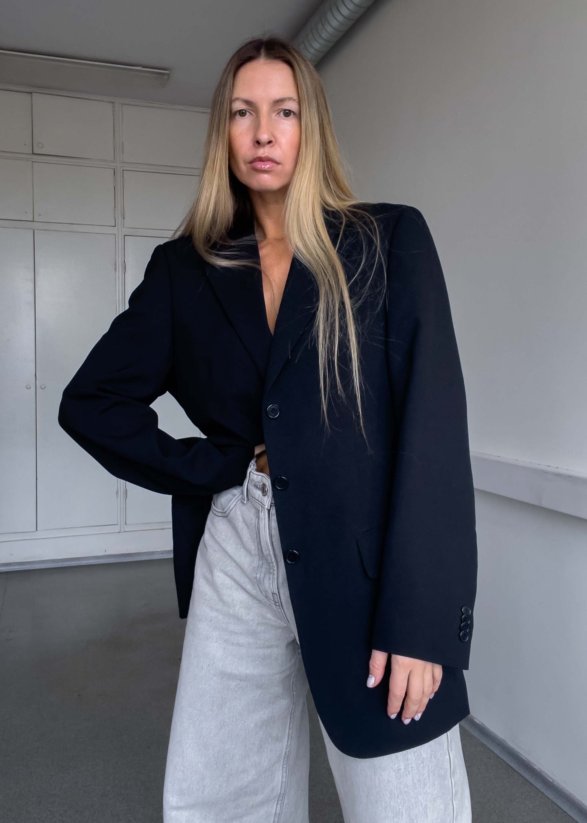 Vintage Black Oversized Blazer