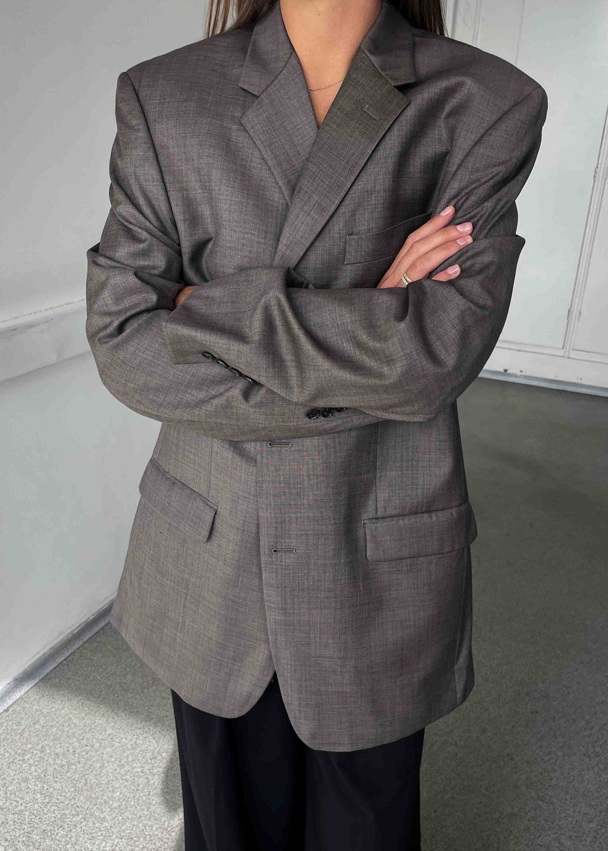 Vintage  Brown Oversized 100% WOOL Blazer by CALVIN KLEIN