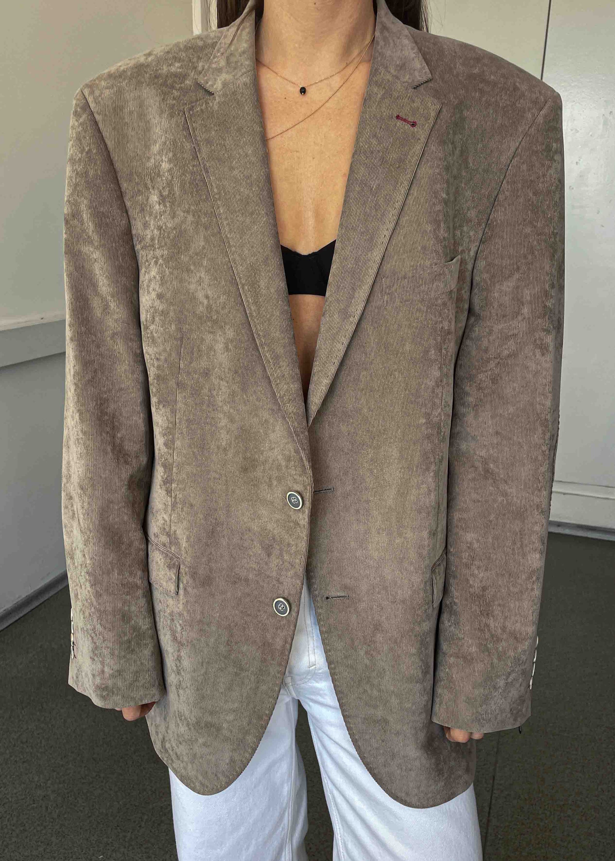 Vintage Brown Oversized Corduroy Blazer
