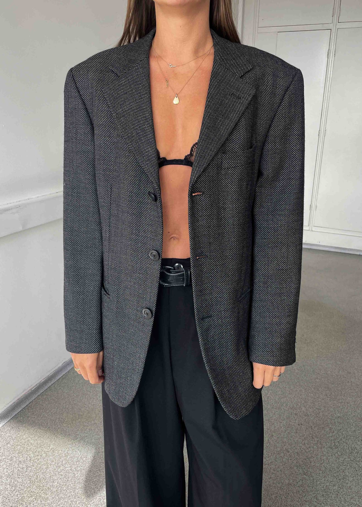 Vintage Grey Oversized Blazer