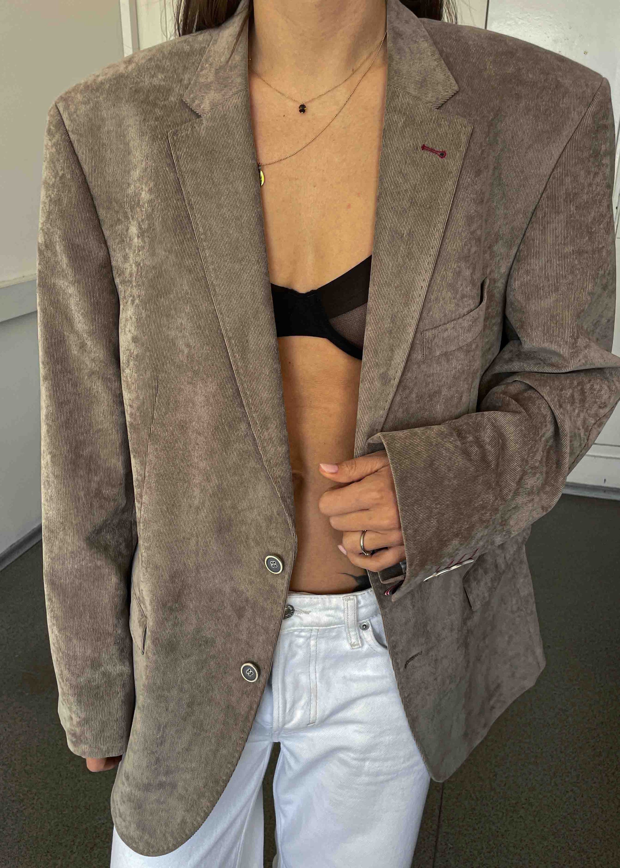 Vintage Brown Oversized Corduroy Blazer