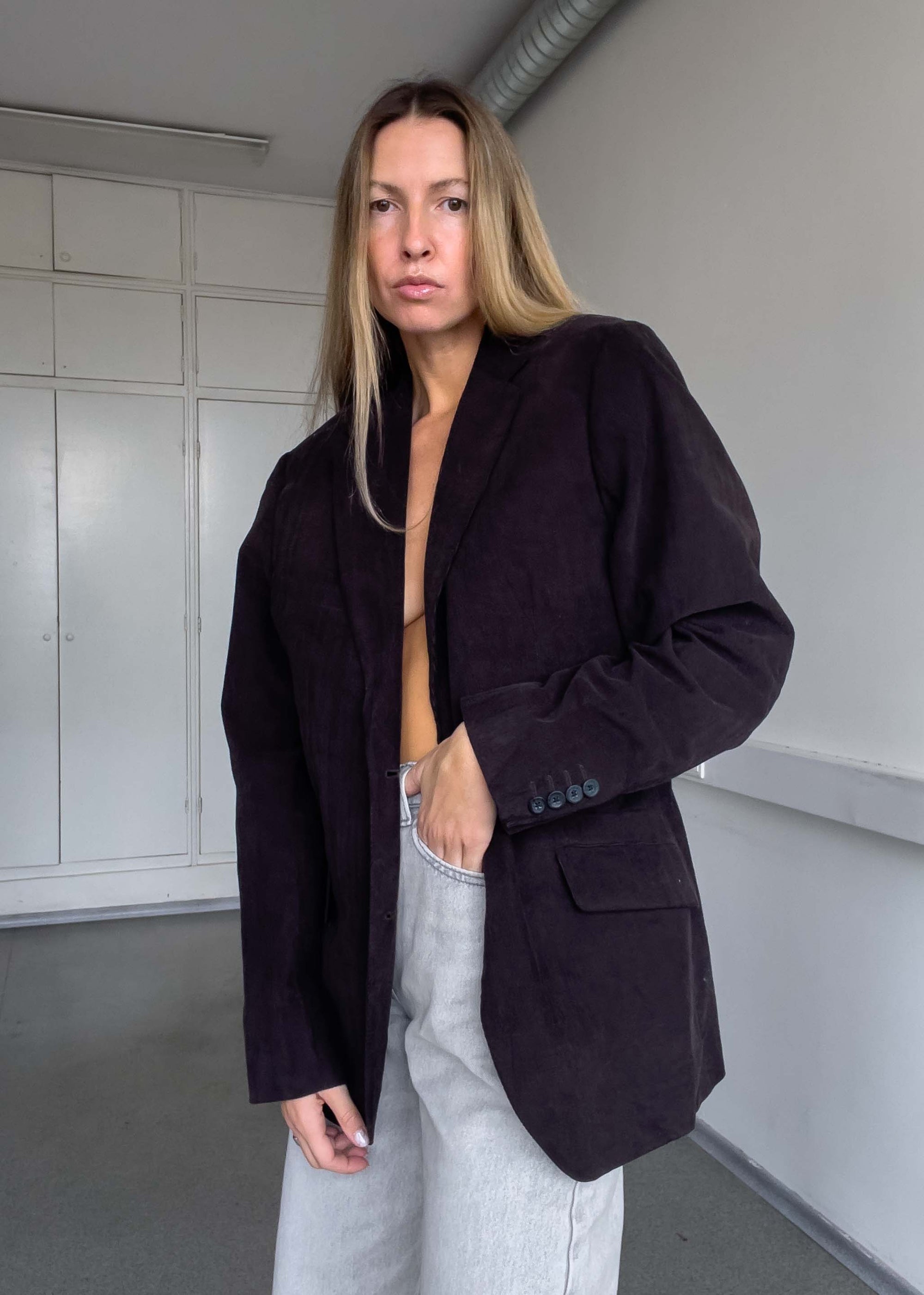 Vintage Brown Corduroy Oversized Blazer