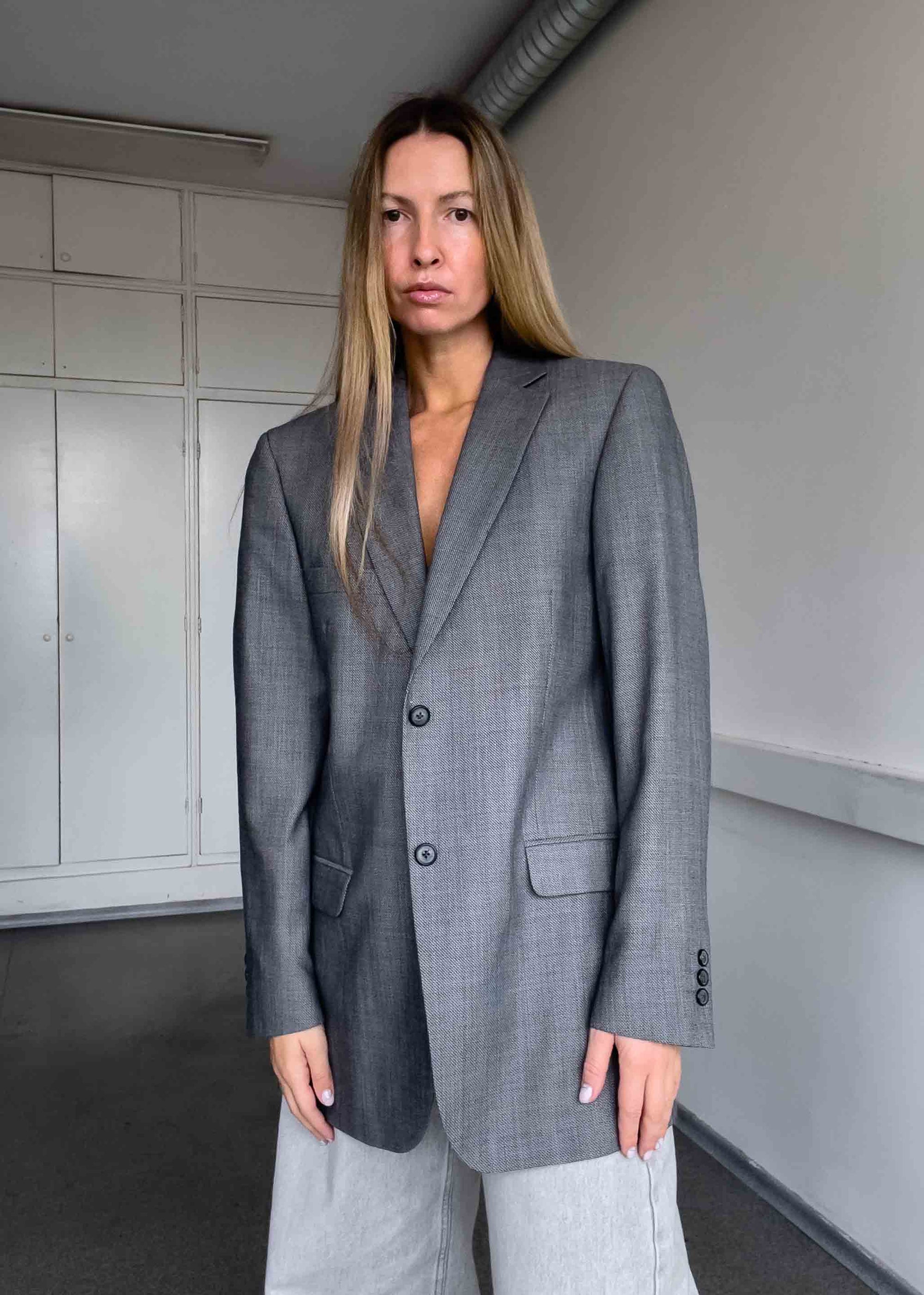 Vintage Grey Oversized Blazer