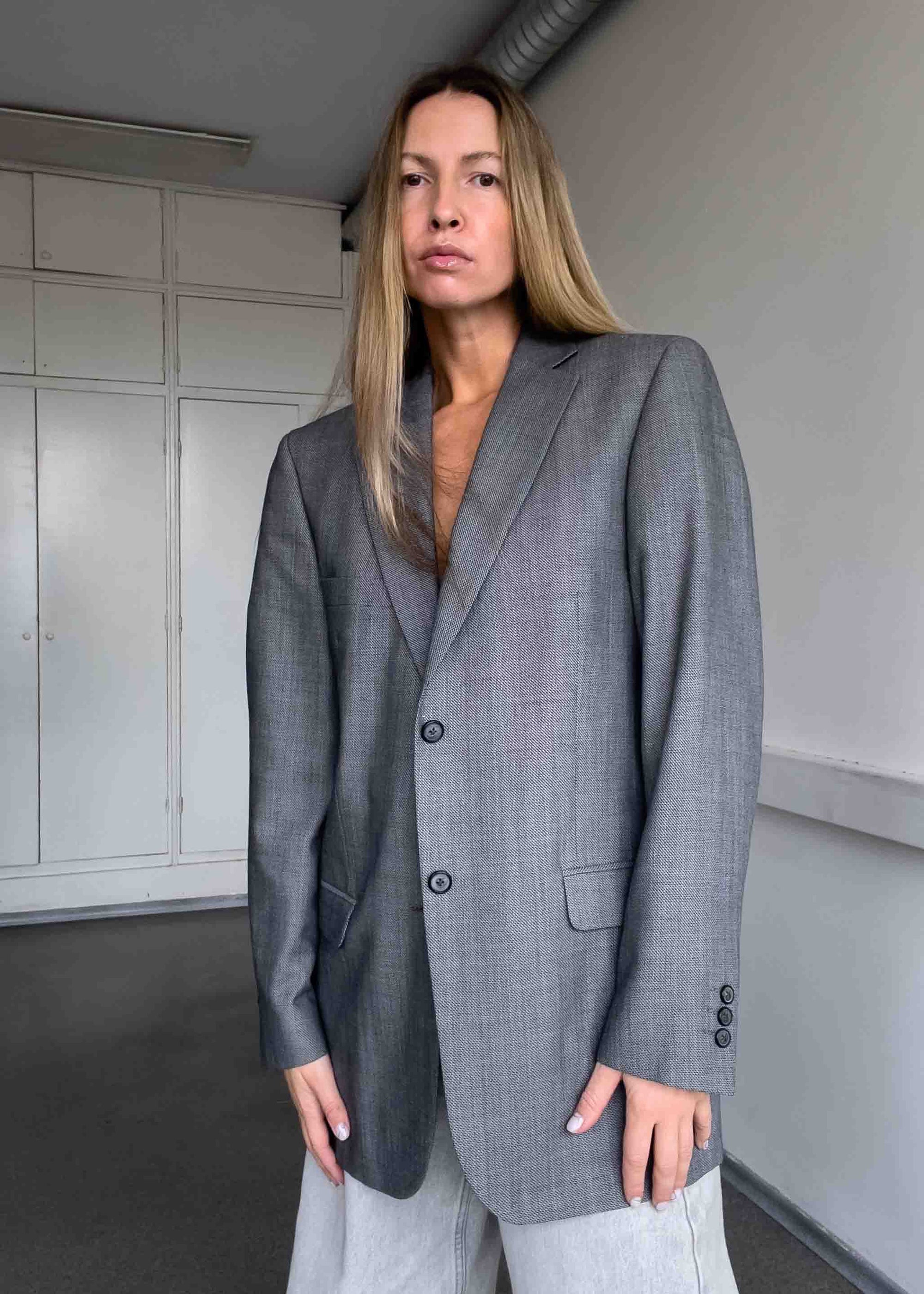 Vintage Grey Oversized Blazer