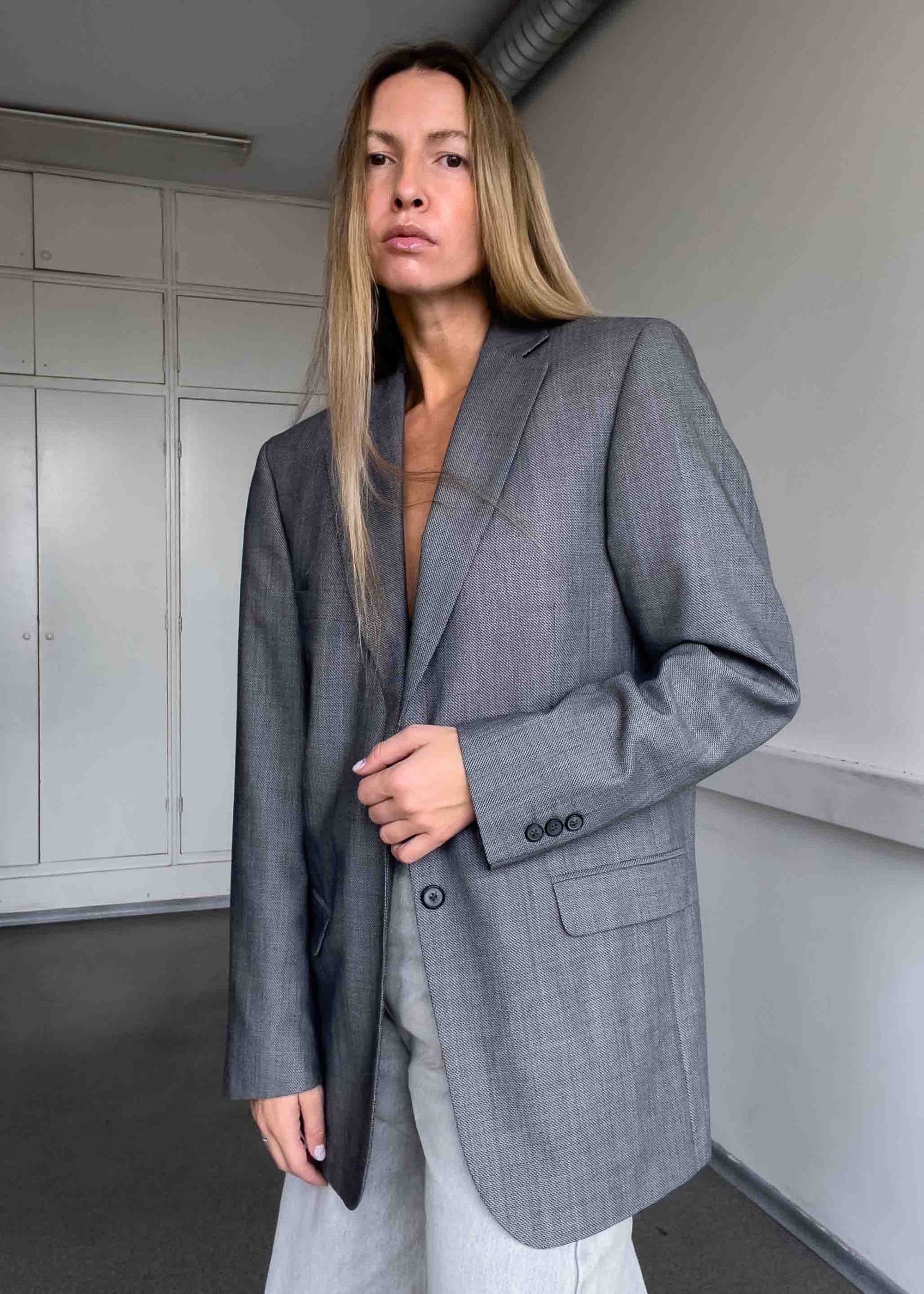 Vintage Grey Oversized Blazer