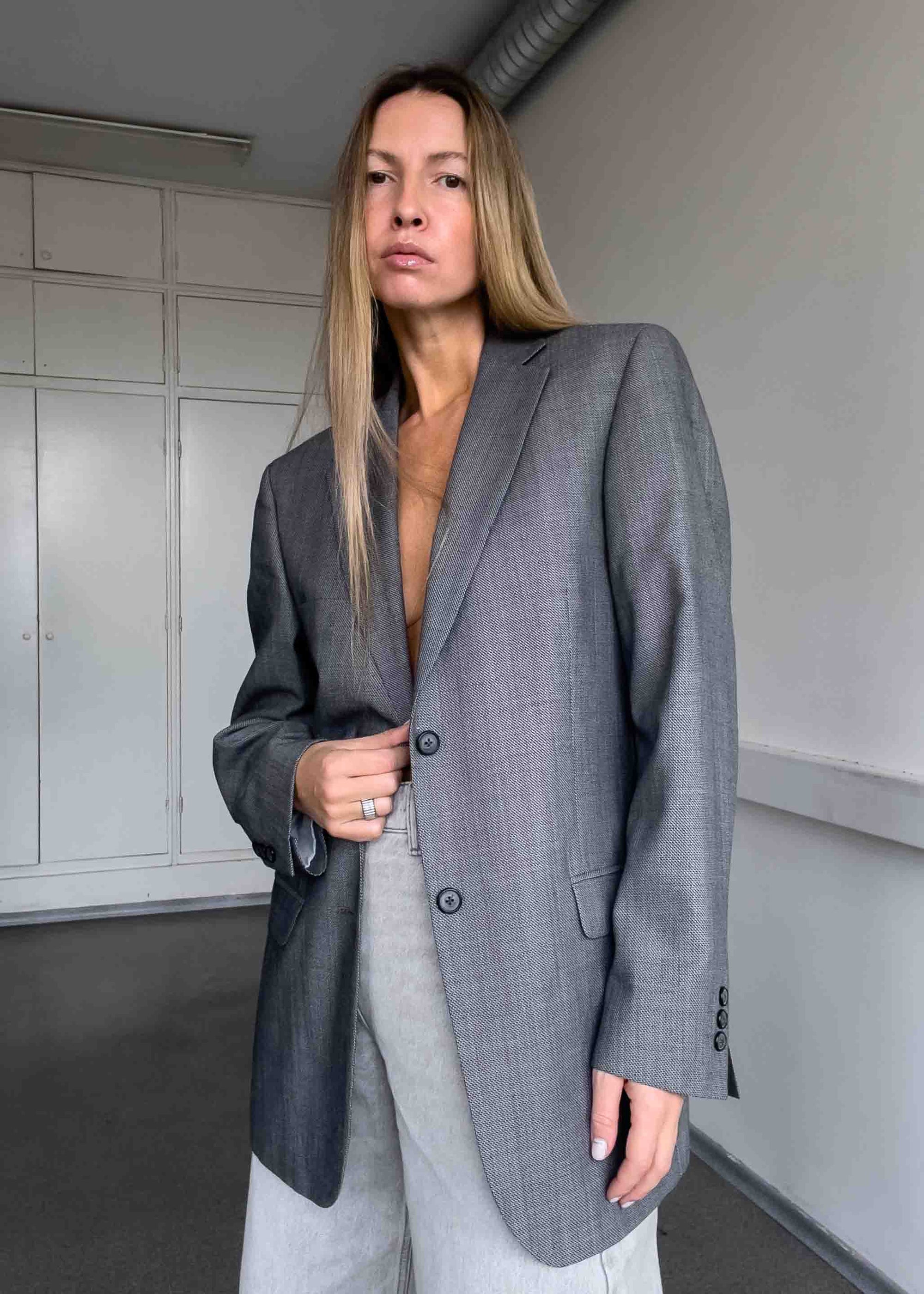 Vintage Grey Oversized Blazer
