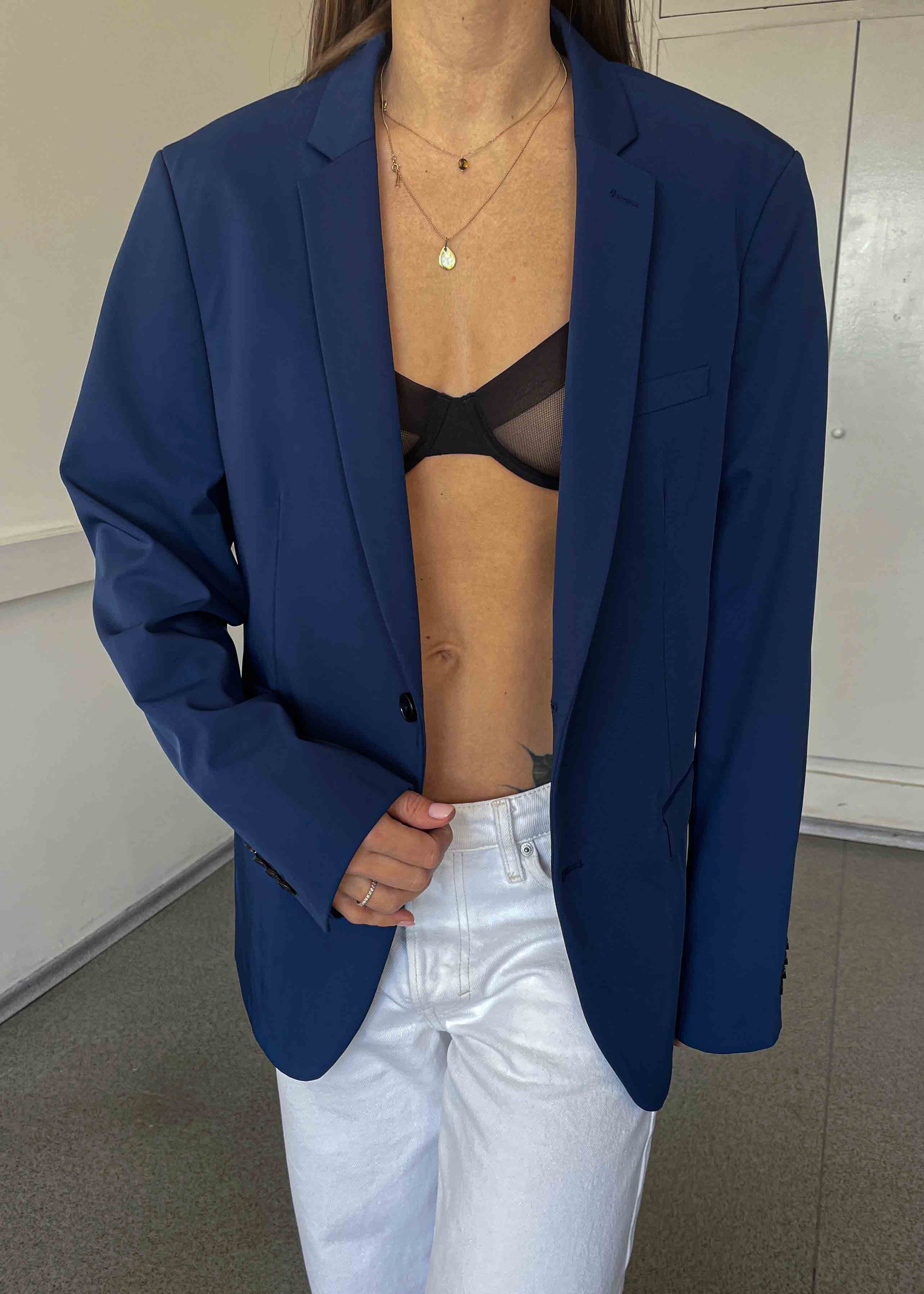 Vintage Blue Light Weight Oversized Blazer