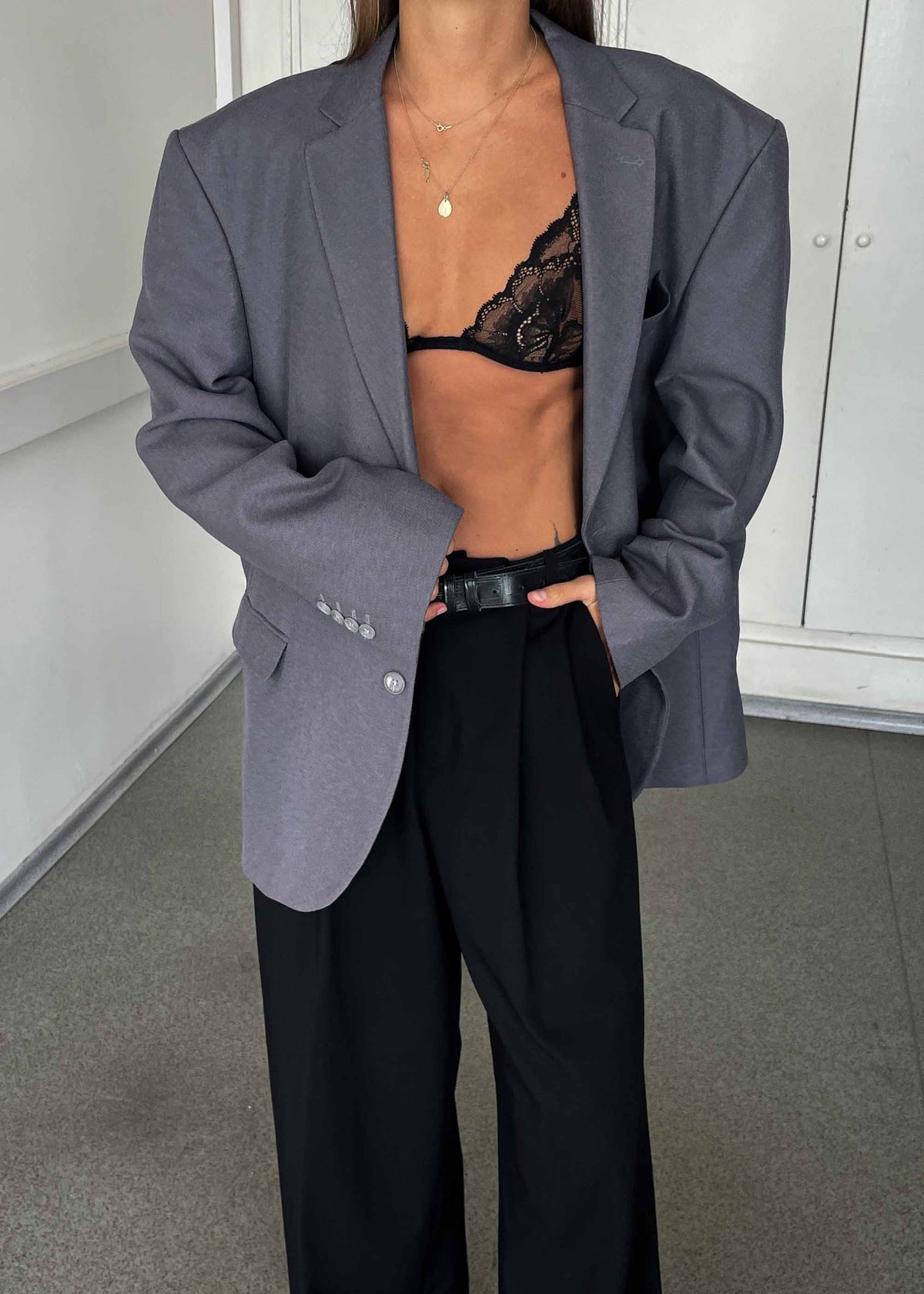 Vintage Grey/Lilac Oversized Blazer