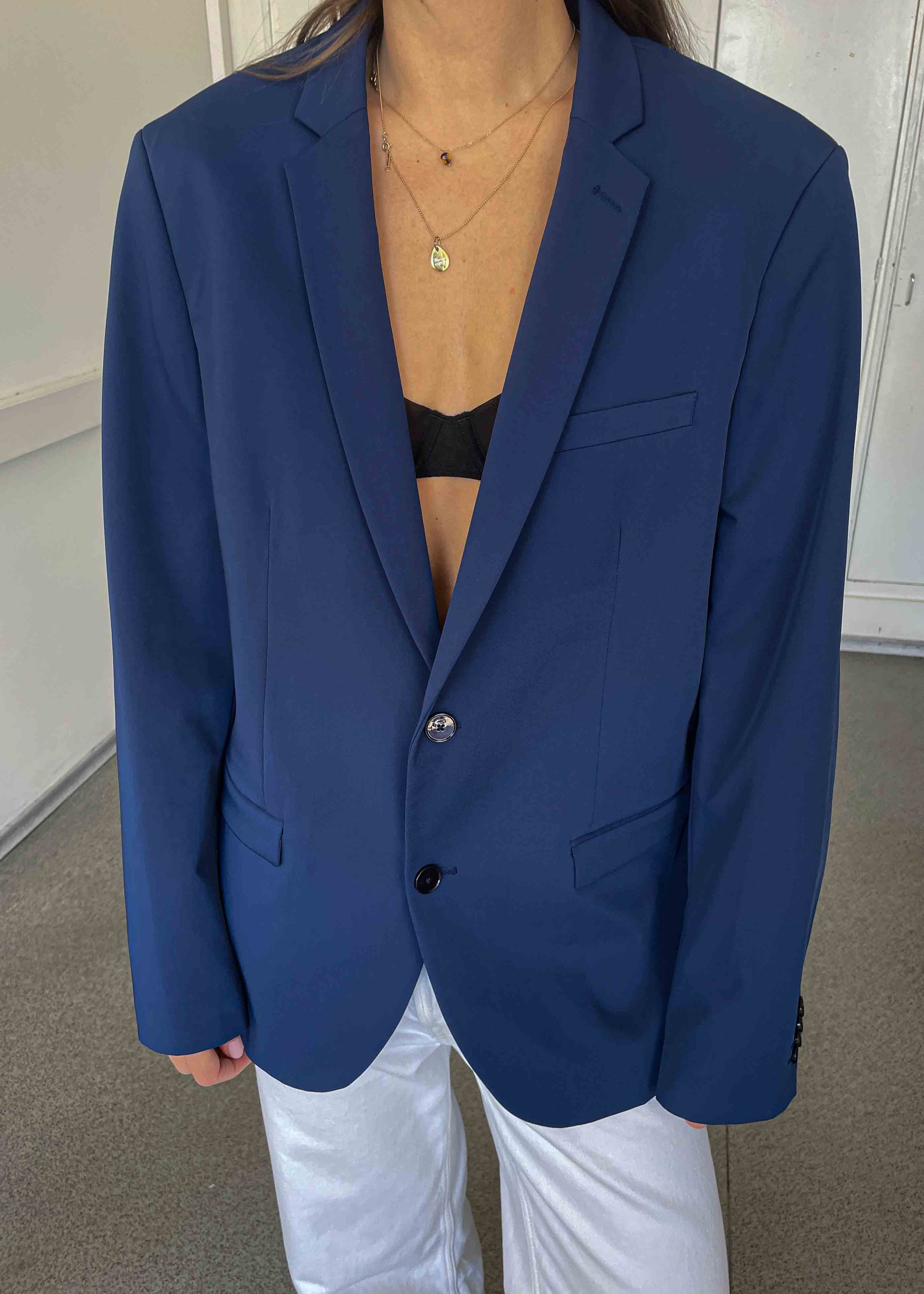 Vintage Blue Light Weight Oversized Blazer
