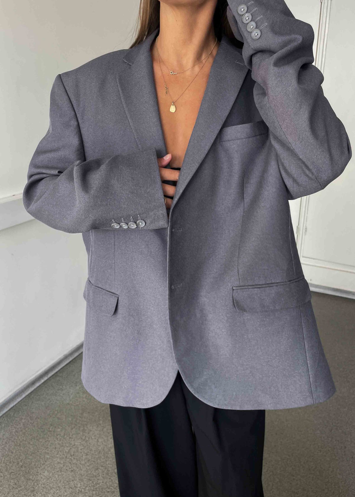 Vintage Grey/Lilac Oversized Blazer