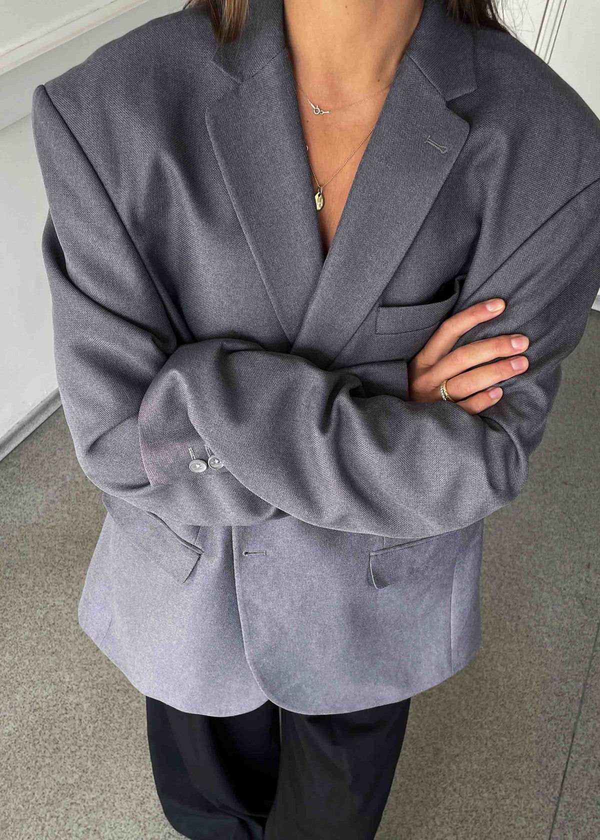 Vintage Grey/Lilac Oversized Blazer