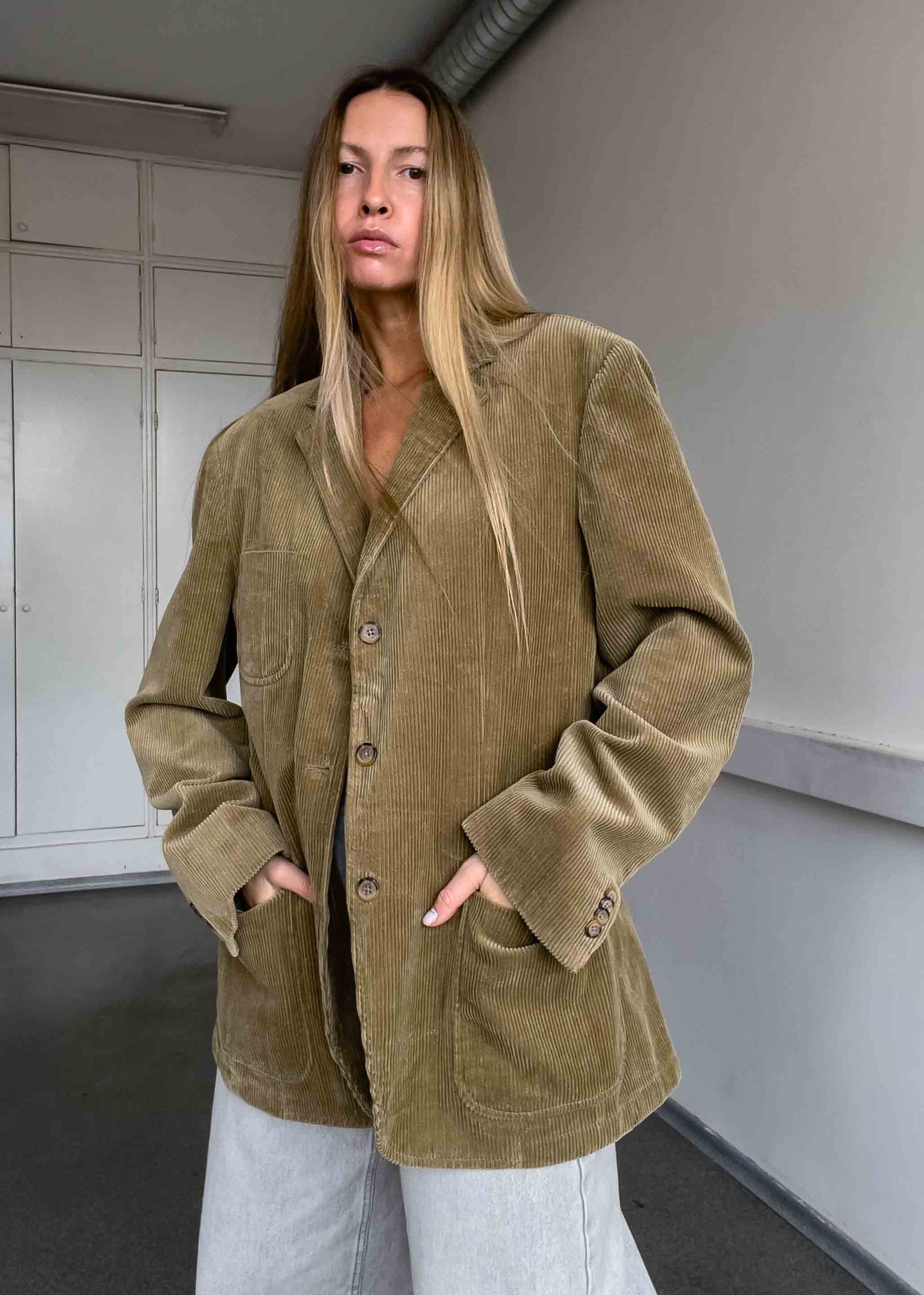 GANT Vintage Beige Corduroy Oversized Blazer
