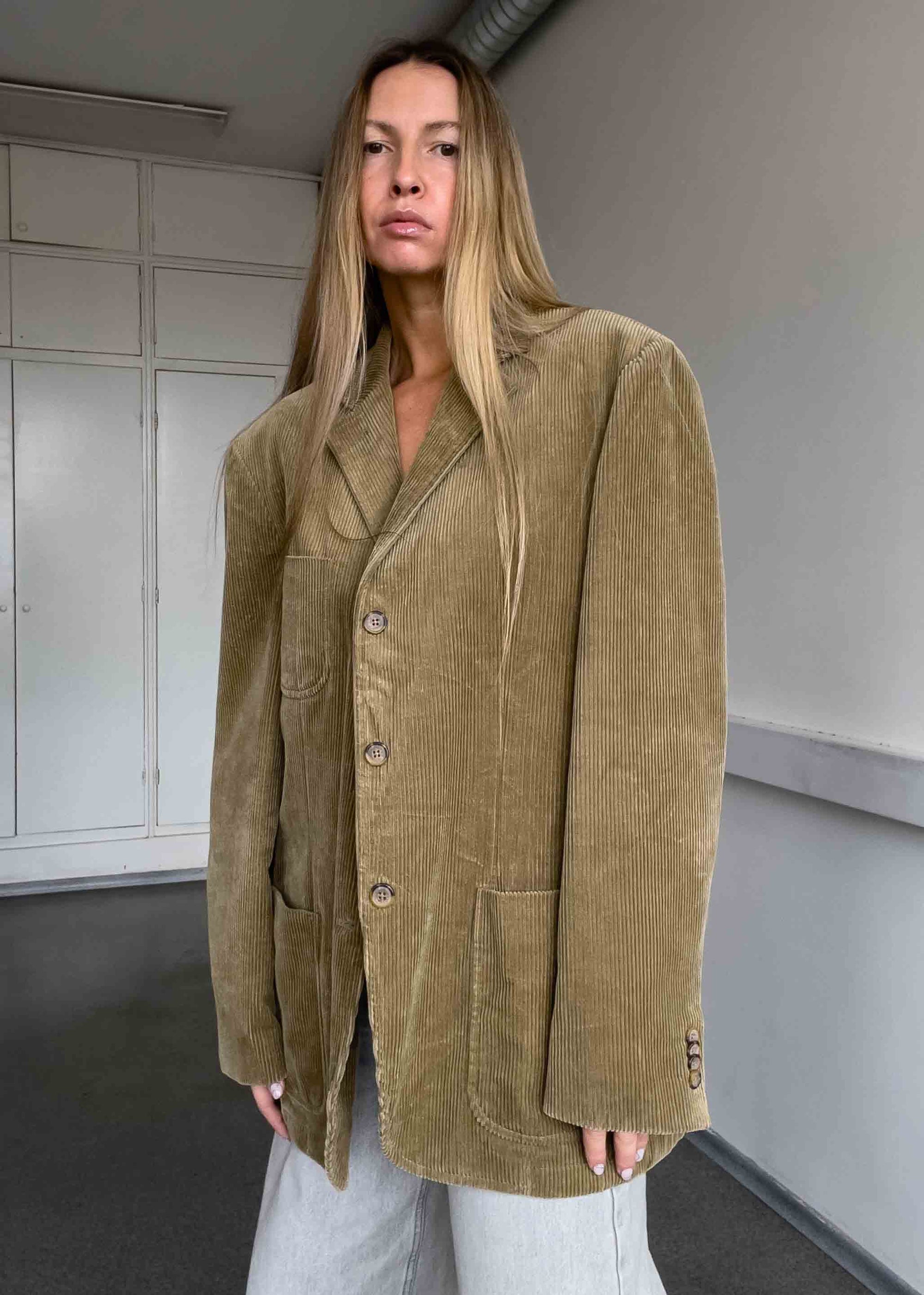 GANT Vintage Beige Corduroy Oversized Blazer