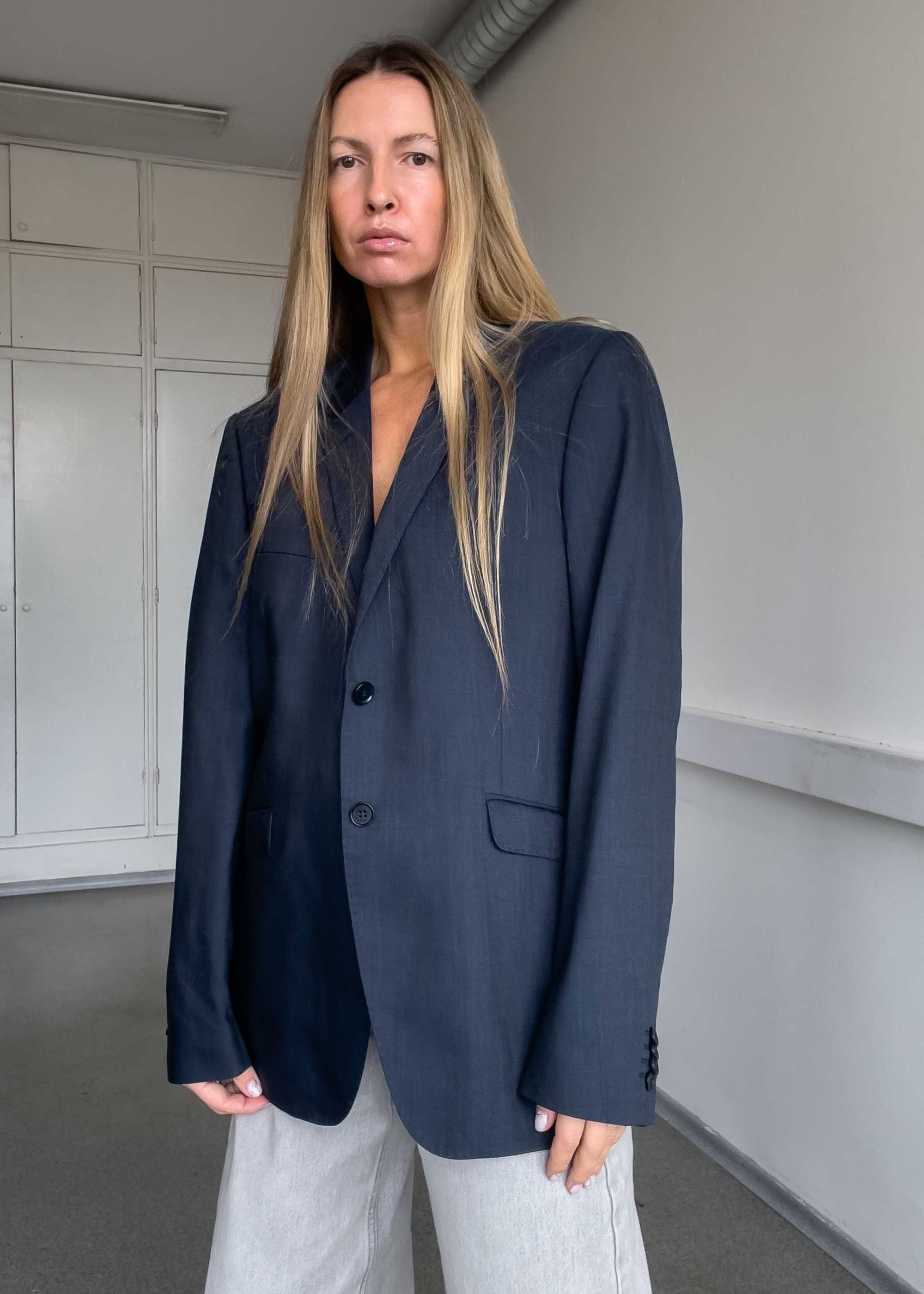 Vintage Blue Oversized Blazer