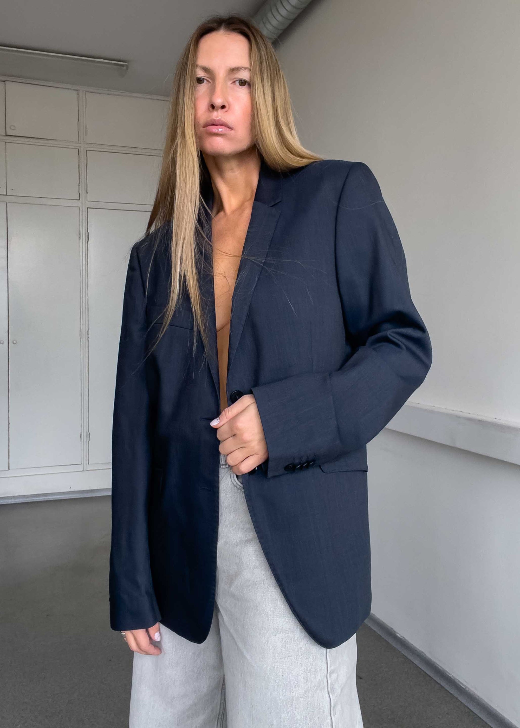 Vintage Blue Oversized Blazer