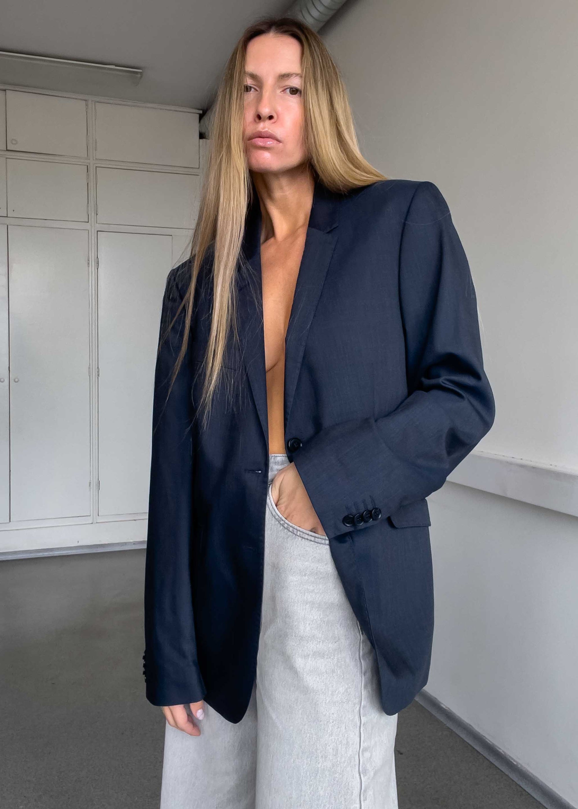 Vintage Blue Oversized Blazer