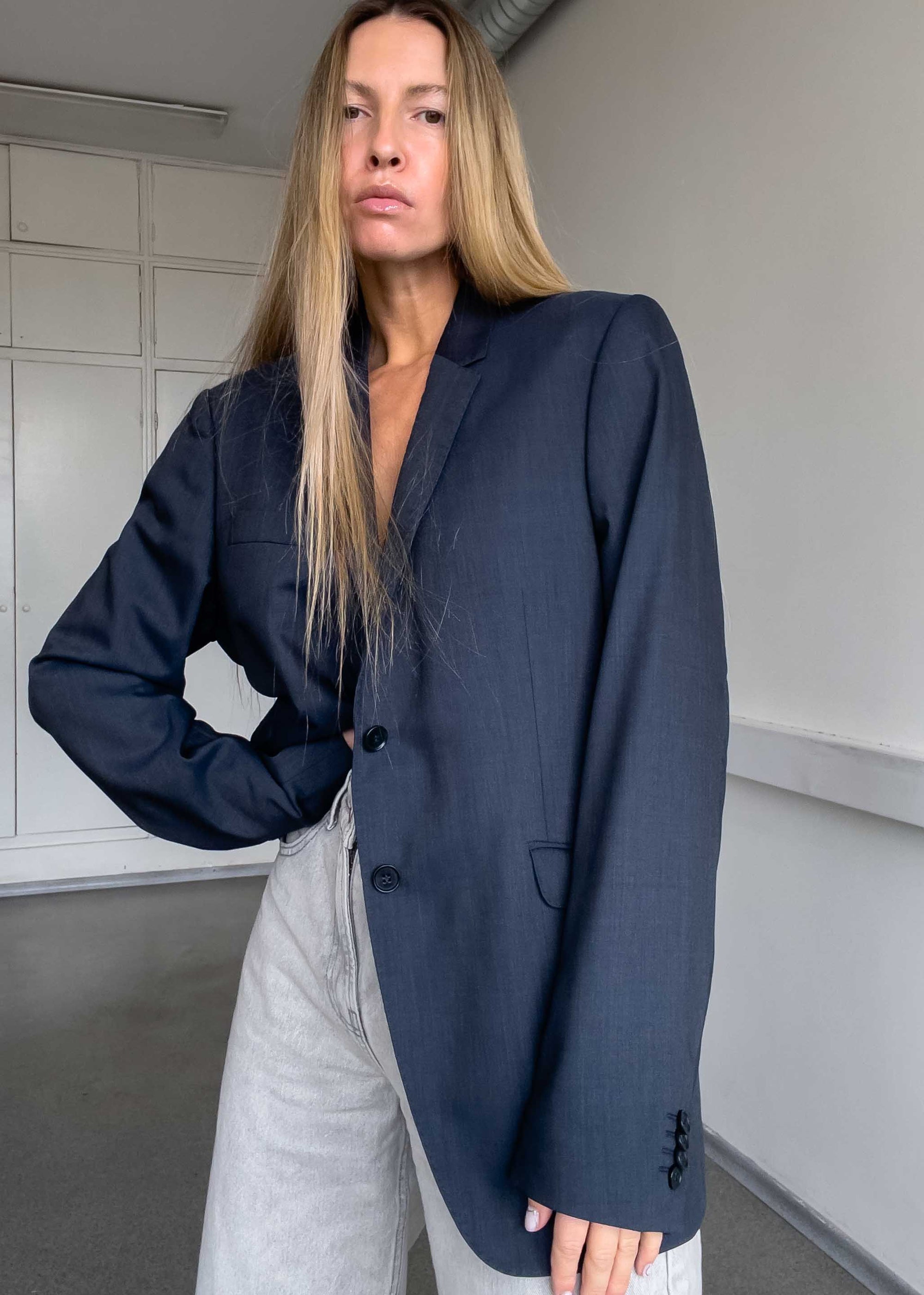 Vintage Blue Oversized Blazer