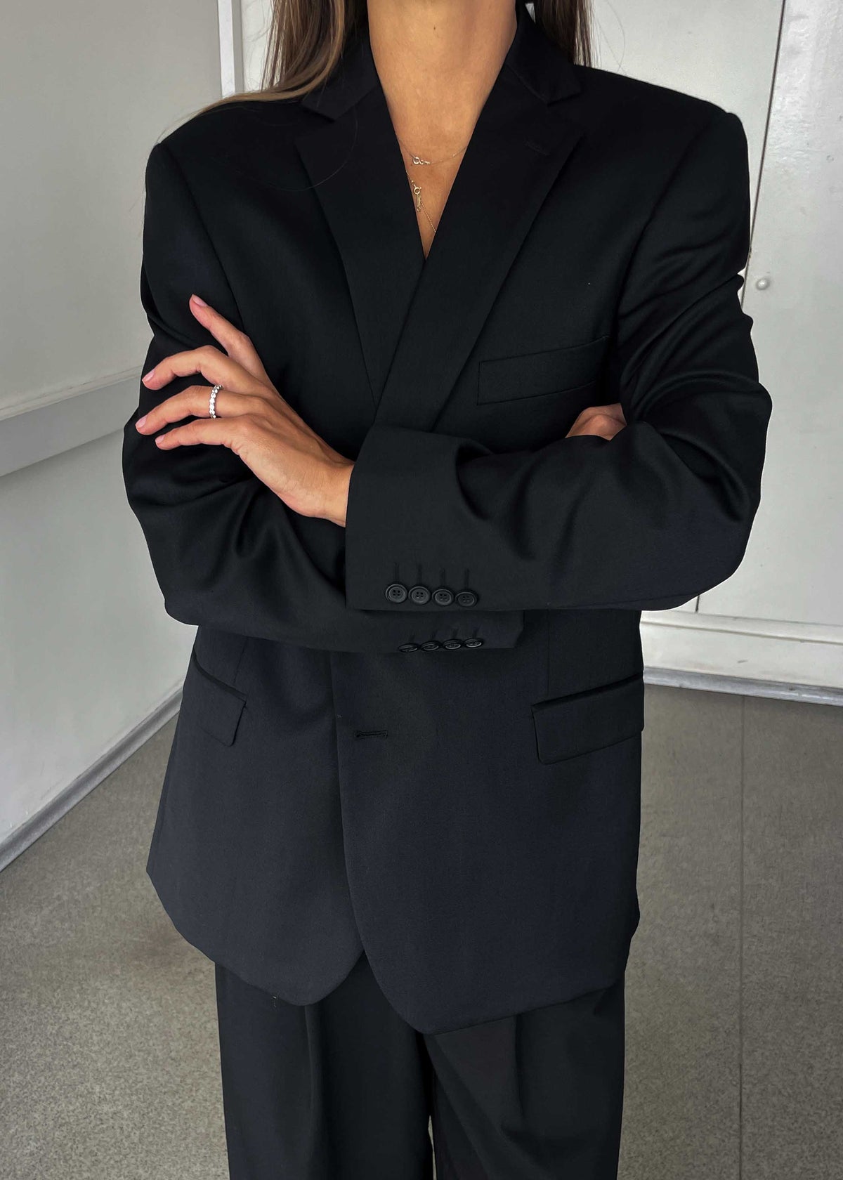 Vintage Classic Black Oversized Blazer