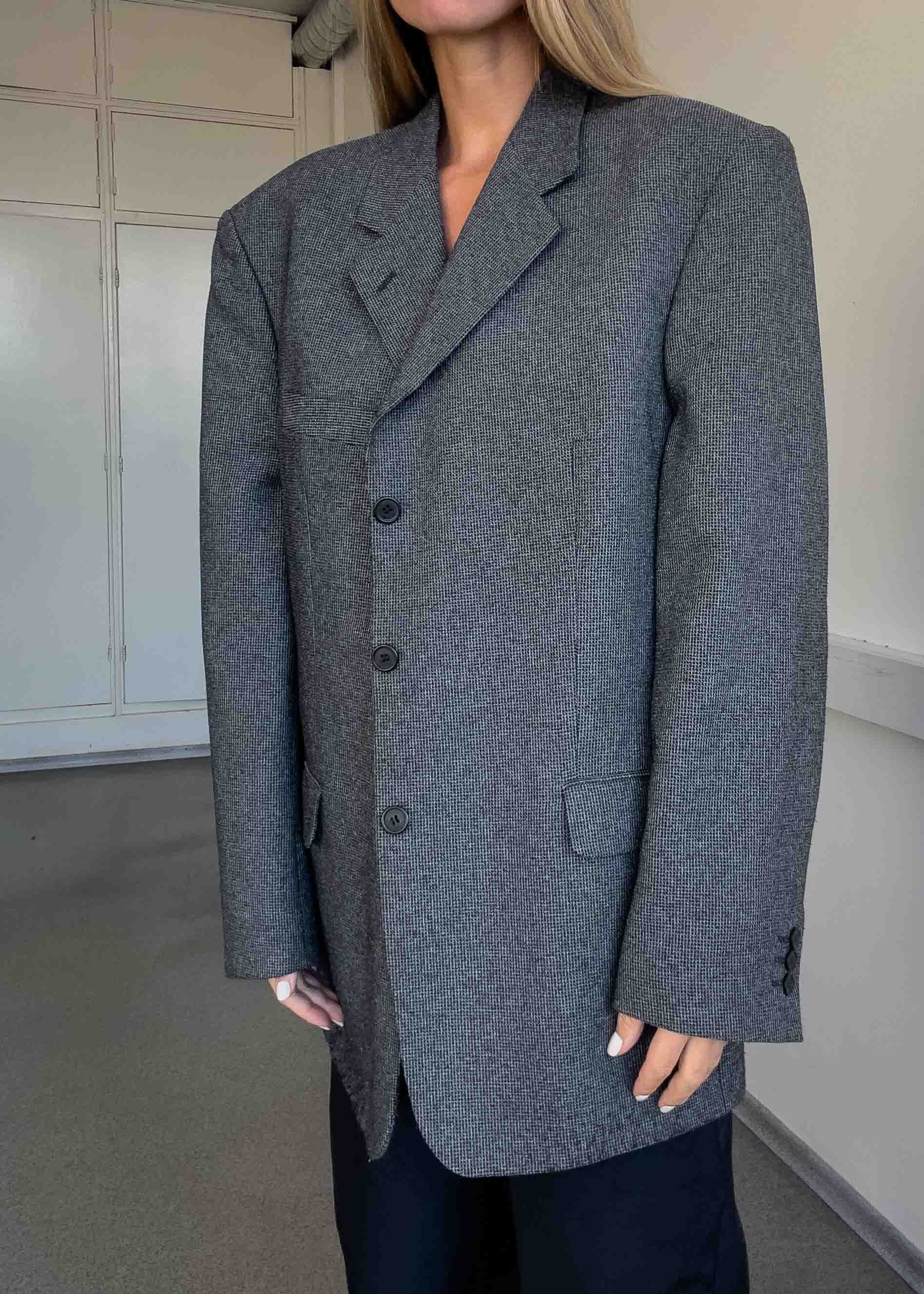 Vintage Grey Oversized Blazer