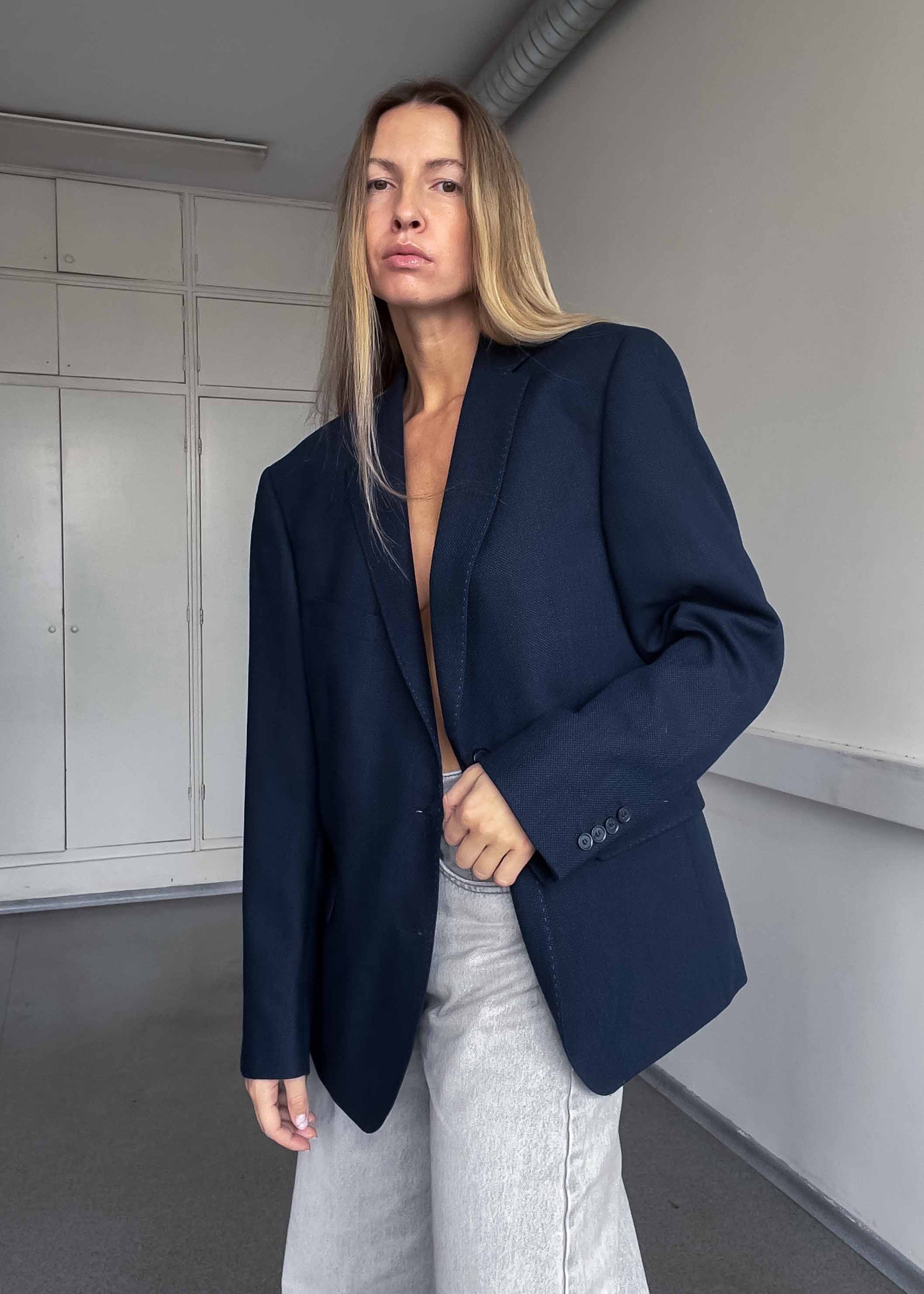 Vintage Blue Oversized Blazer