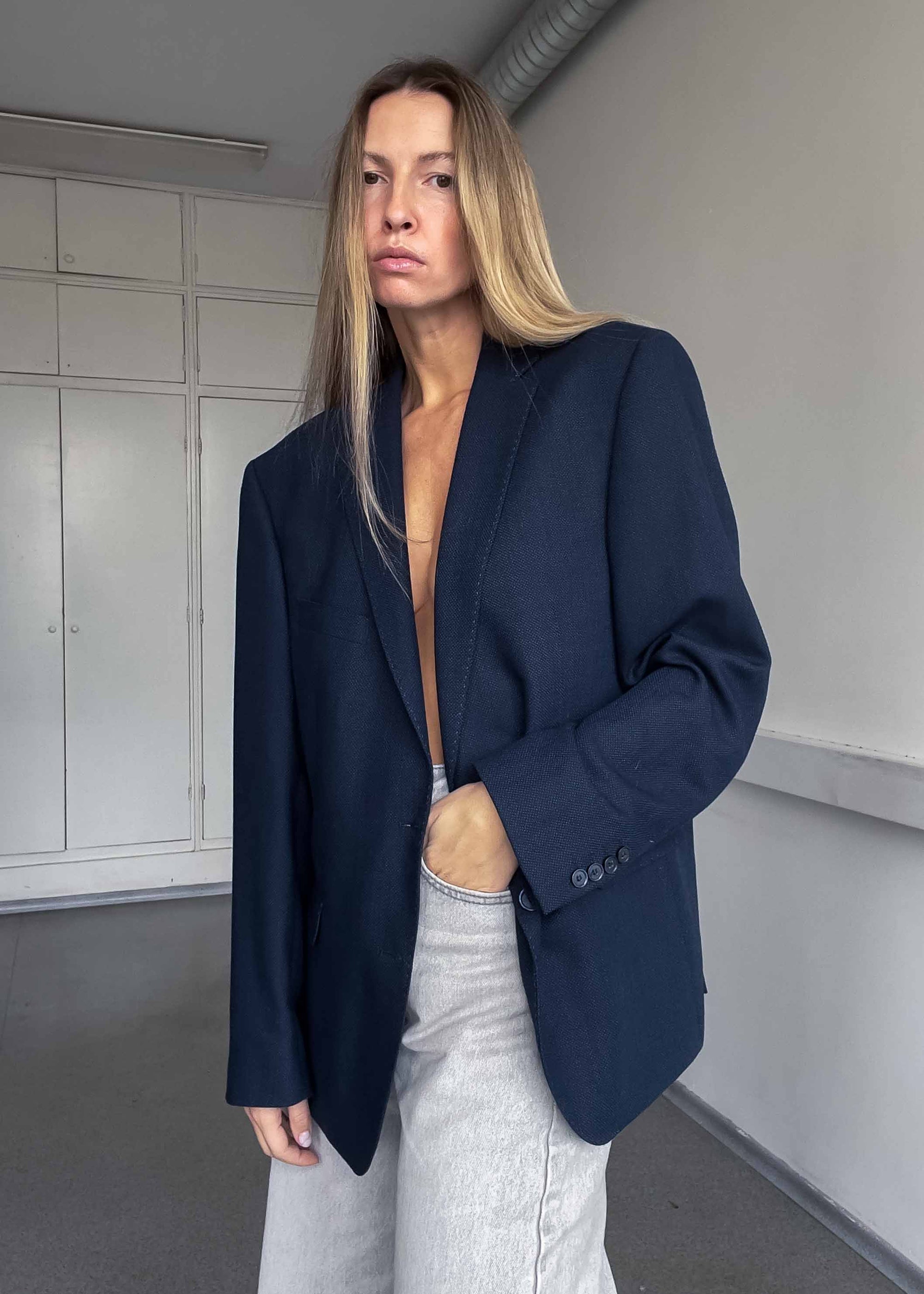 Vintage Blue Oversized Blazer