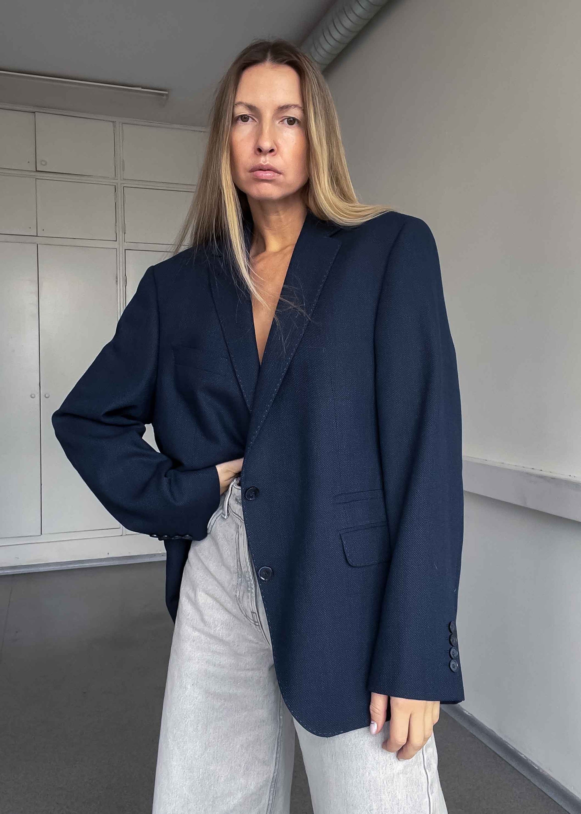 Vintage Blue Oversized Blazer