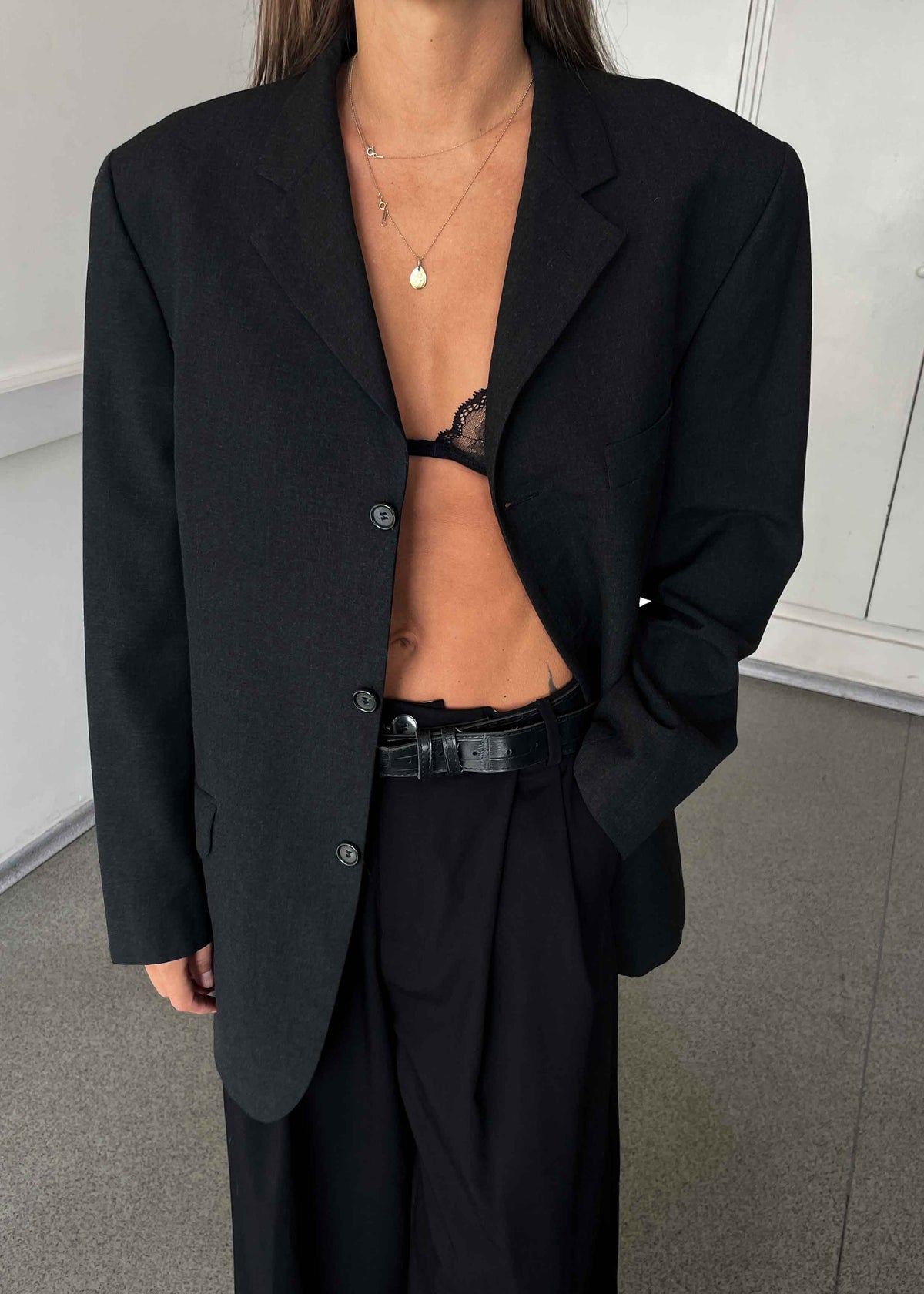 Vintage Grey Oversized Blazer