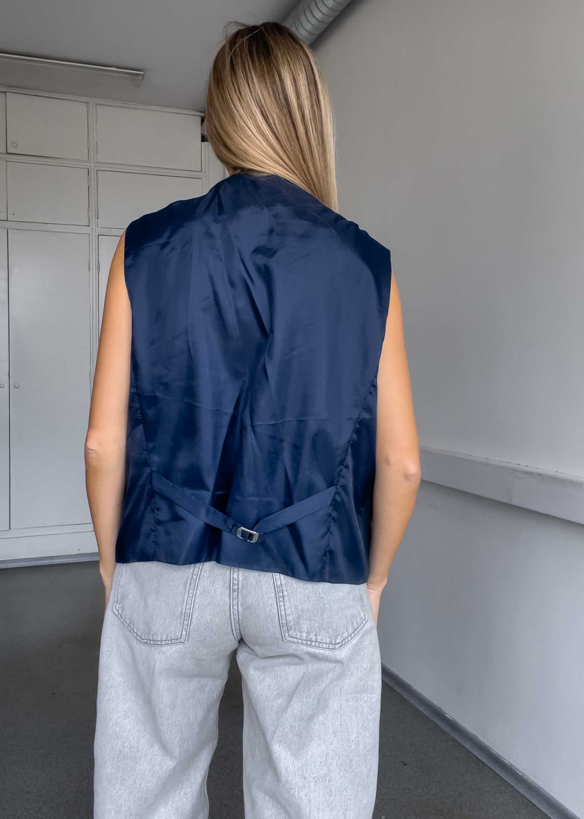 Vintage Blue Oversized Vest