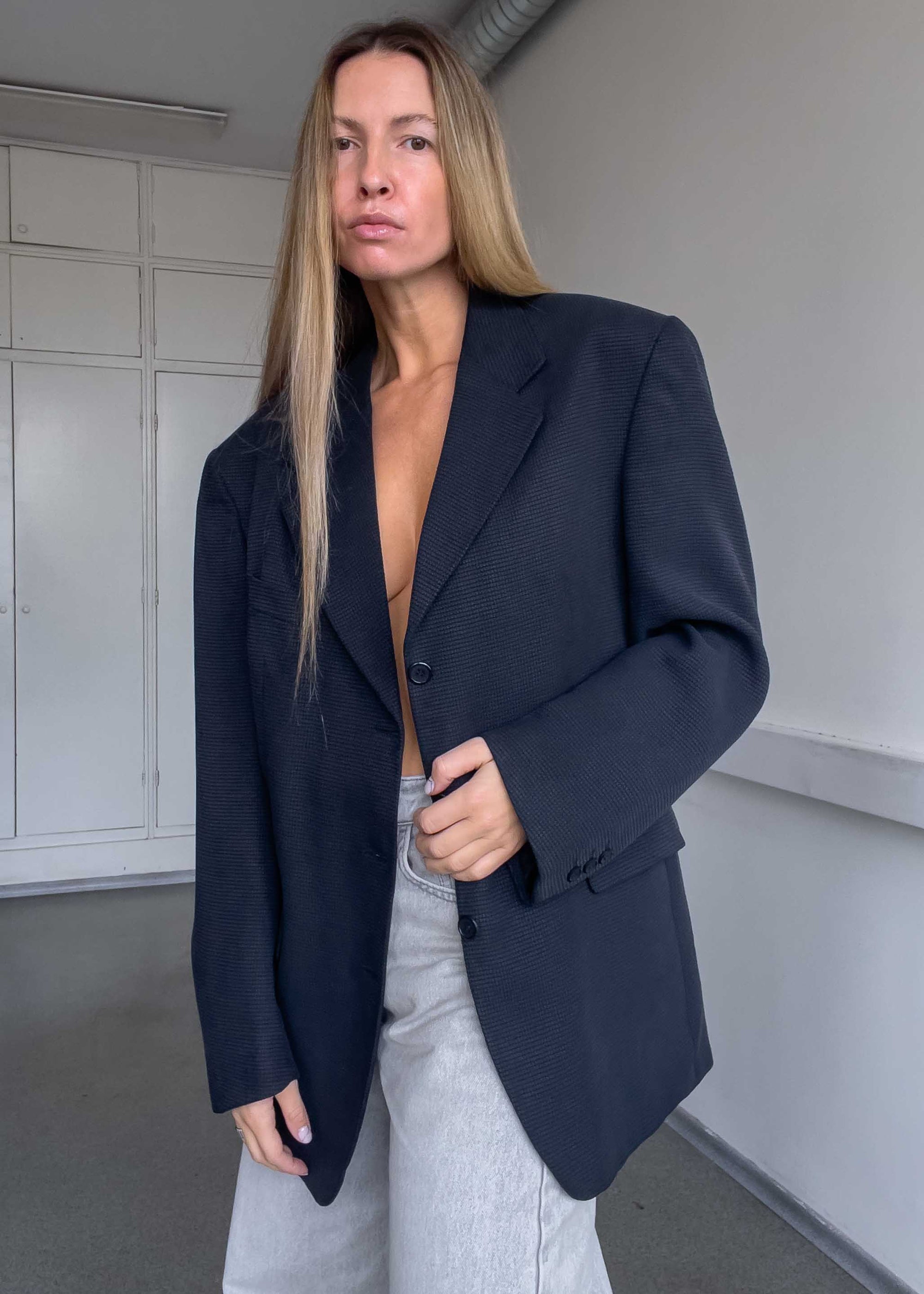 Vintage Blue Oversized Blazer