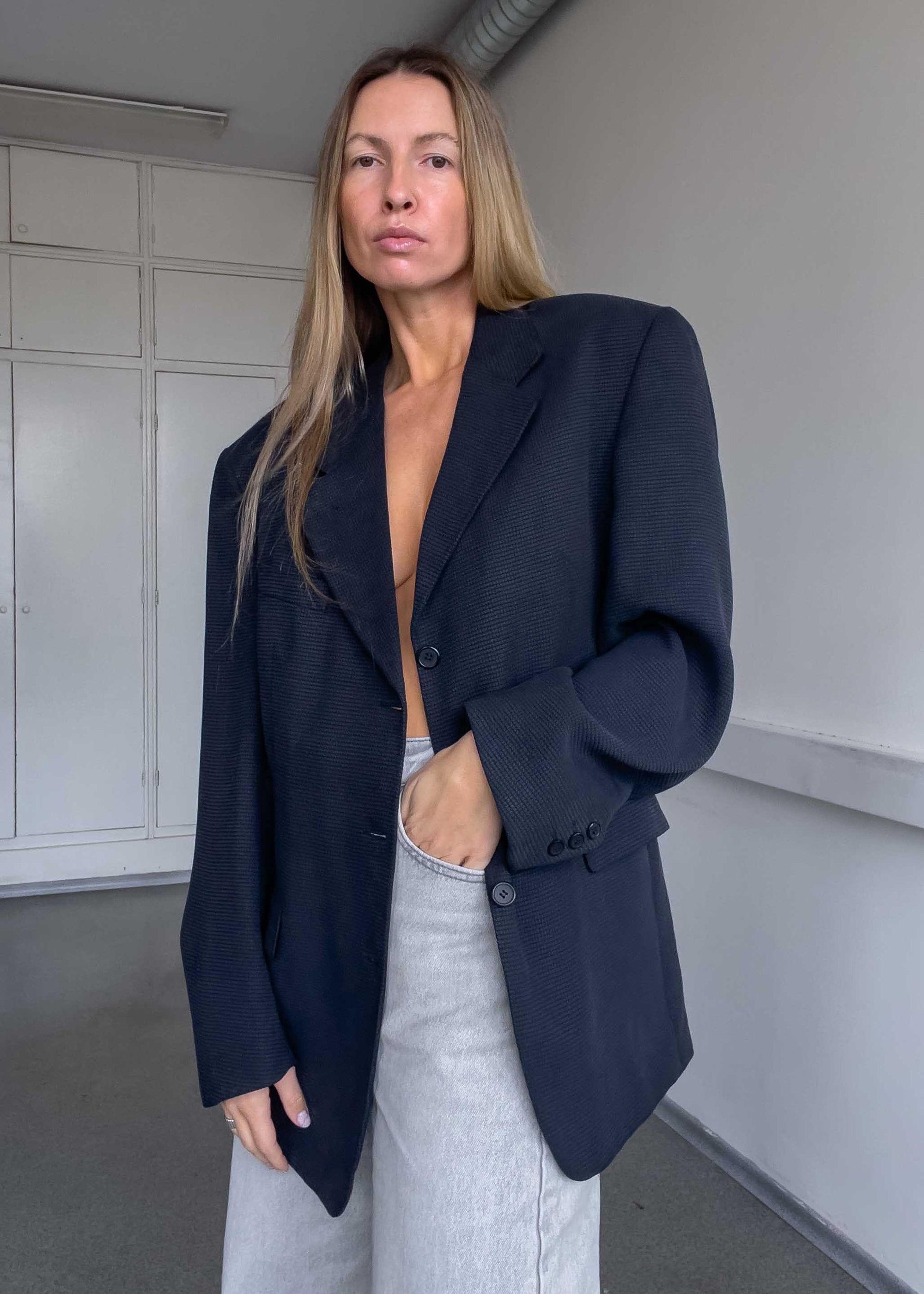 Vintage Blue Oversized Blazer