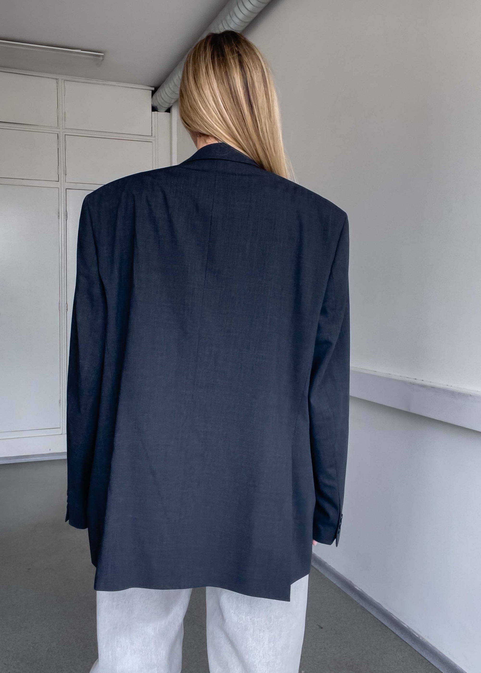 Vintage Dark Grey Oversized Blazer