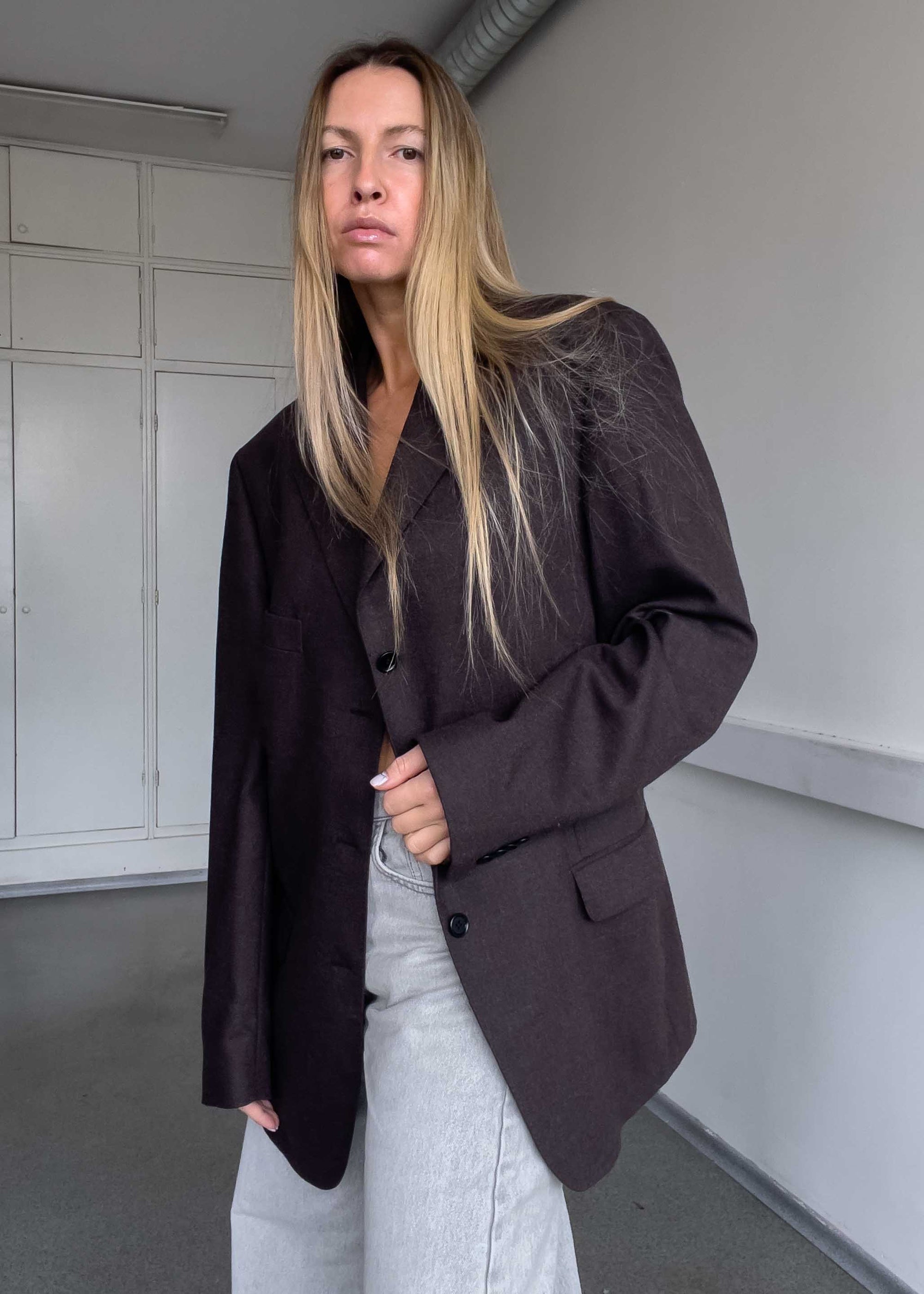 Vintage Brown Oversized Blazer