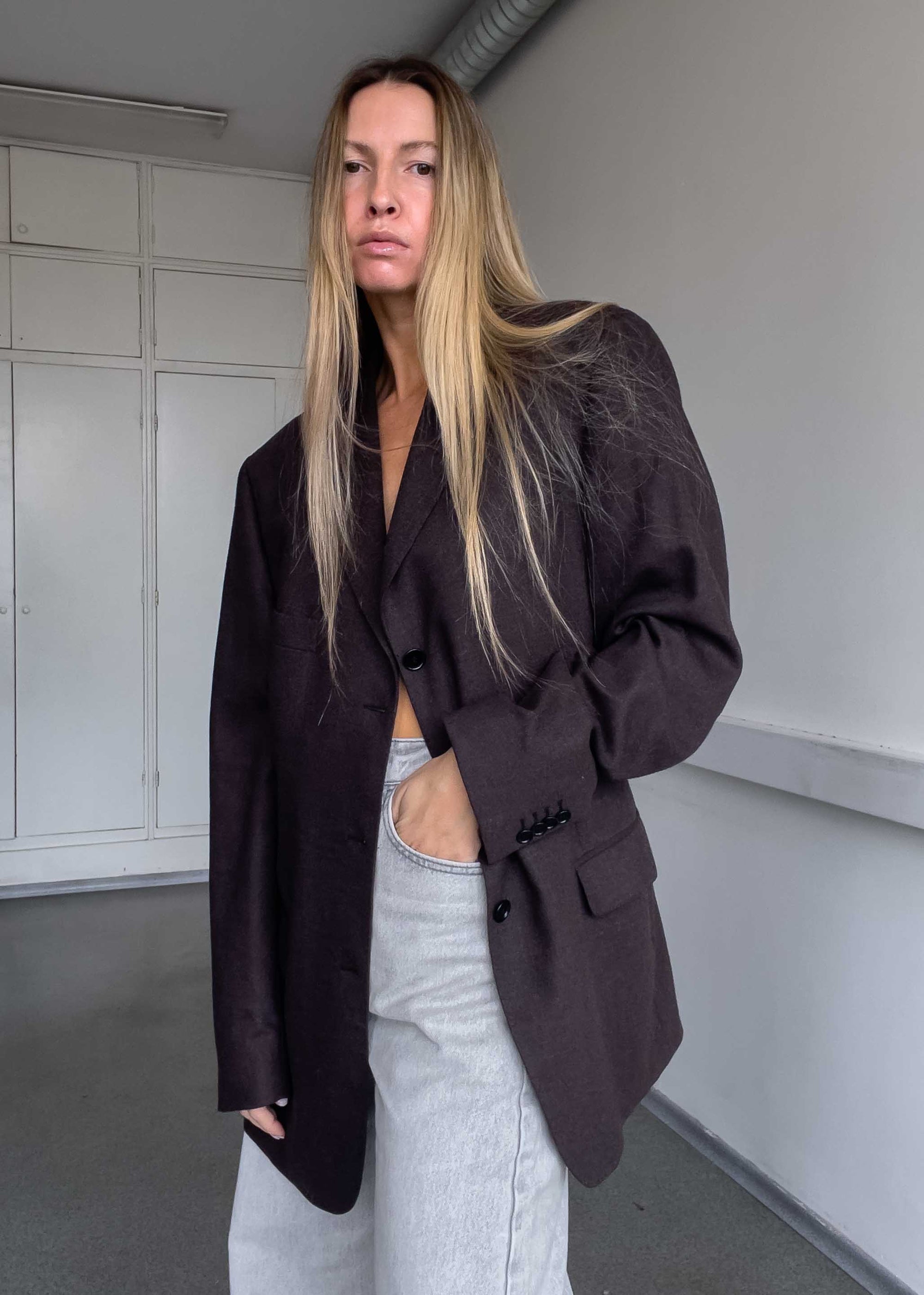Vintage Brown Oversized Blazer