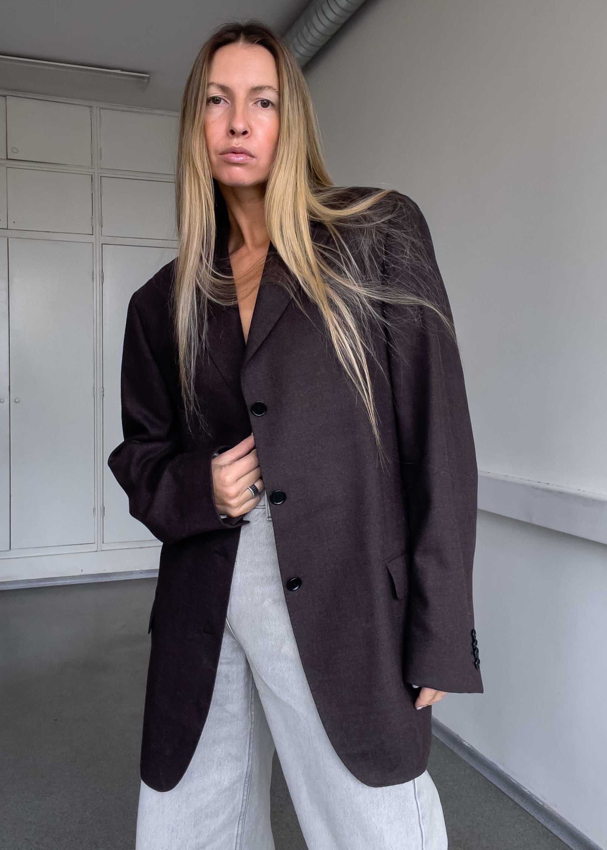 Vintage Brown Oversized Blazer