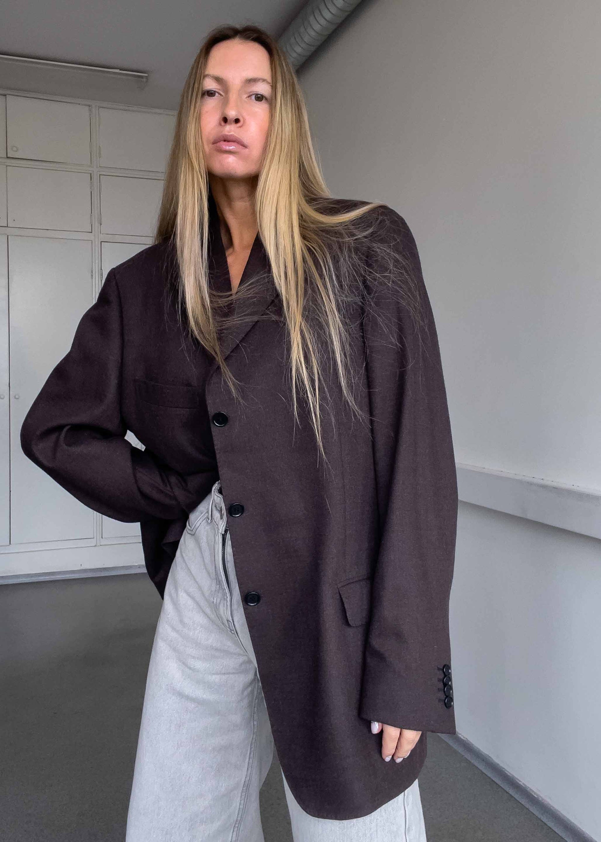 Vintage Brown Oversized Blazer