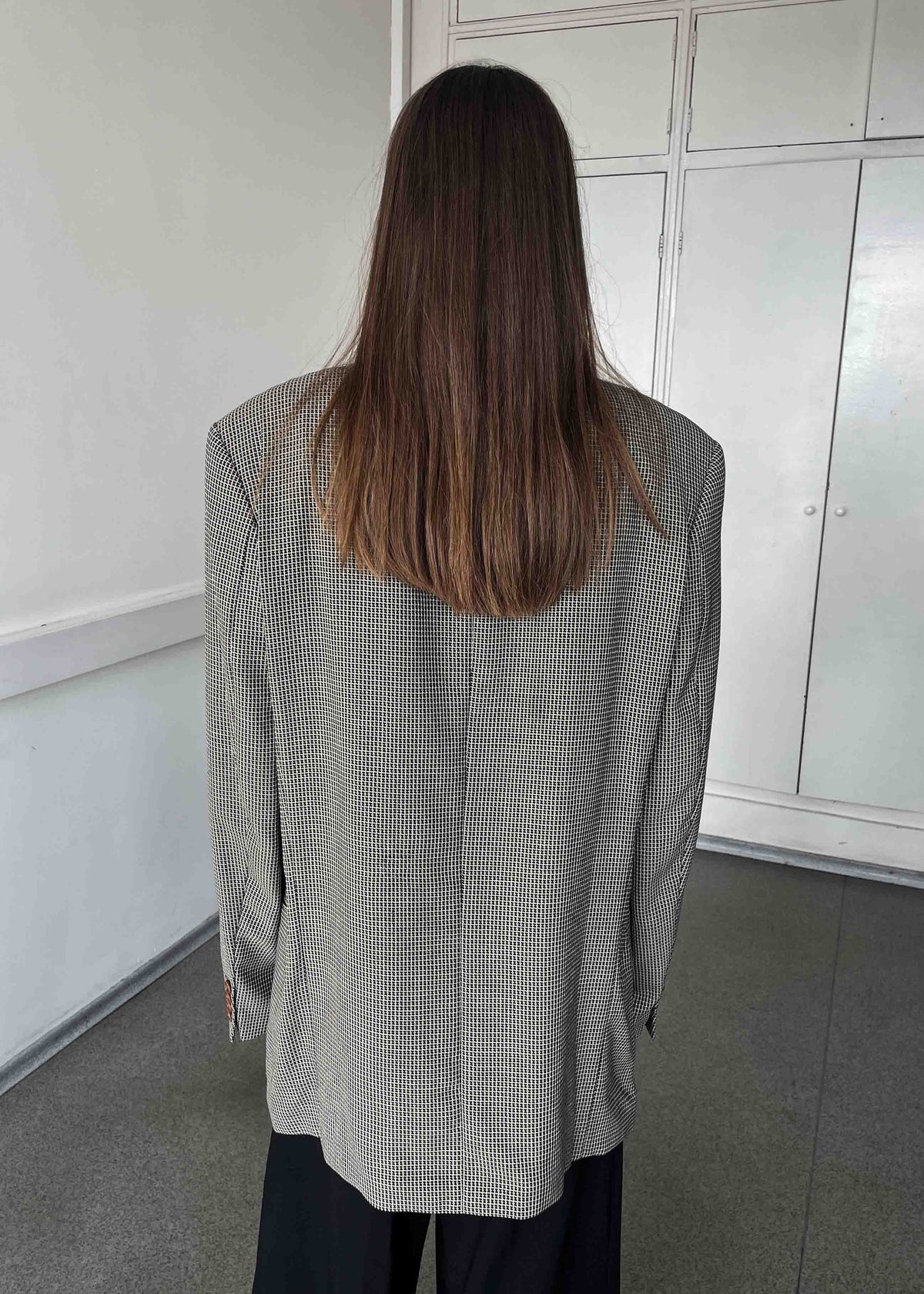 Vintage Black & White Patterned with Brown tone Oversized Blazer by HUGO BOSS