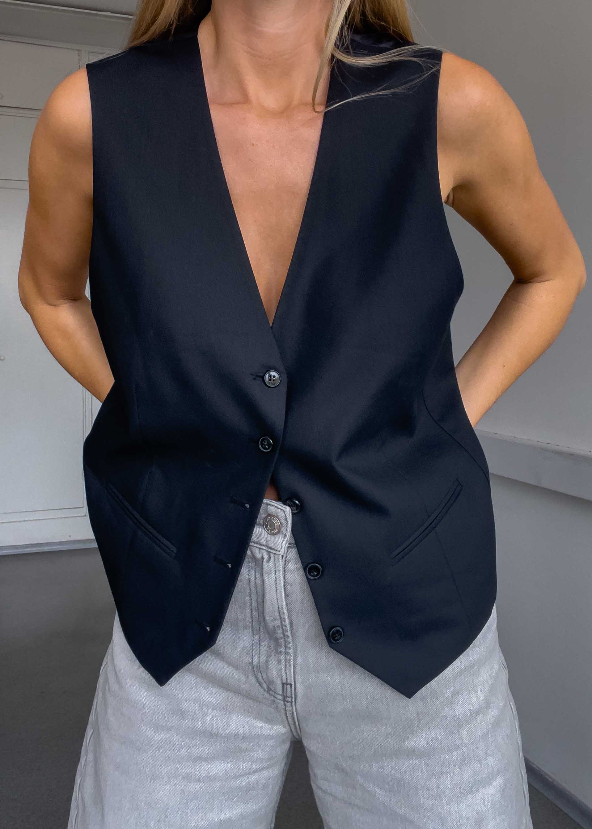 Vintage Black Oversized Vest