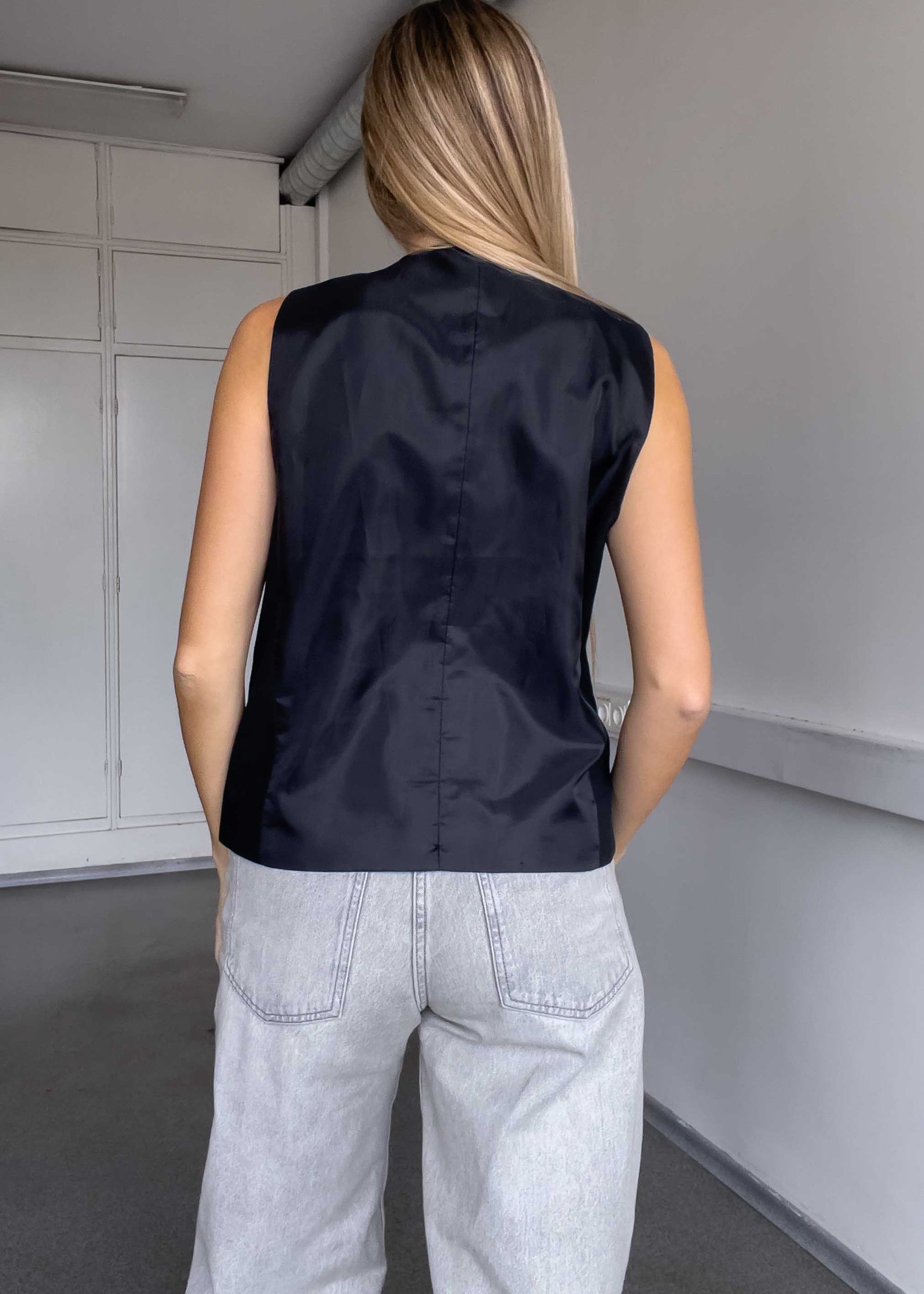 Vintage Black Oversized Vest
