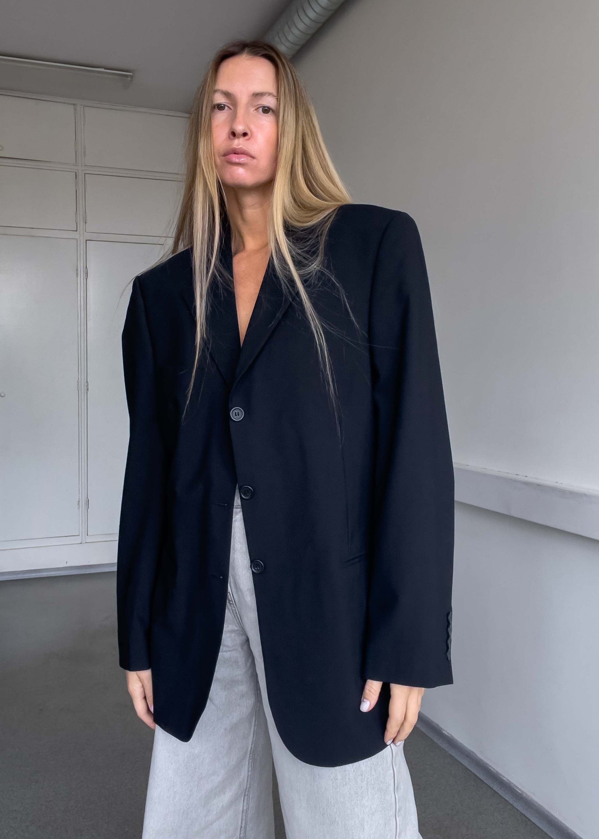 Vintage Black Oversized Blazer