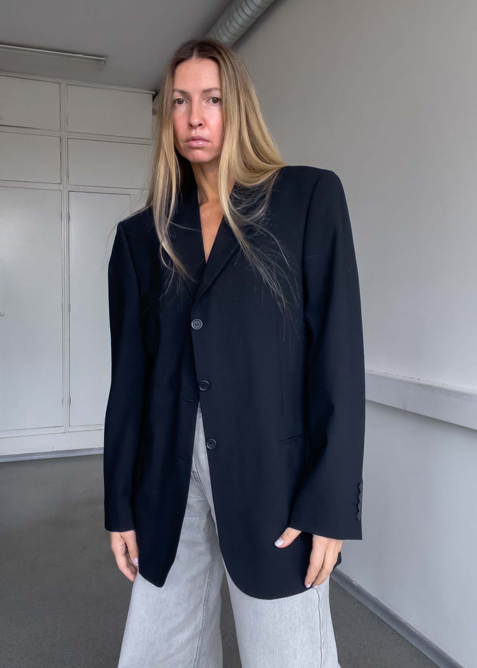 Vintage Black Oversized Blazer