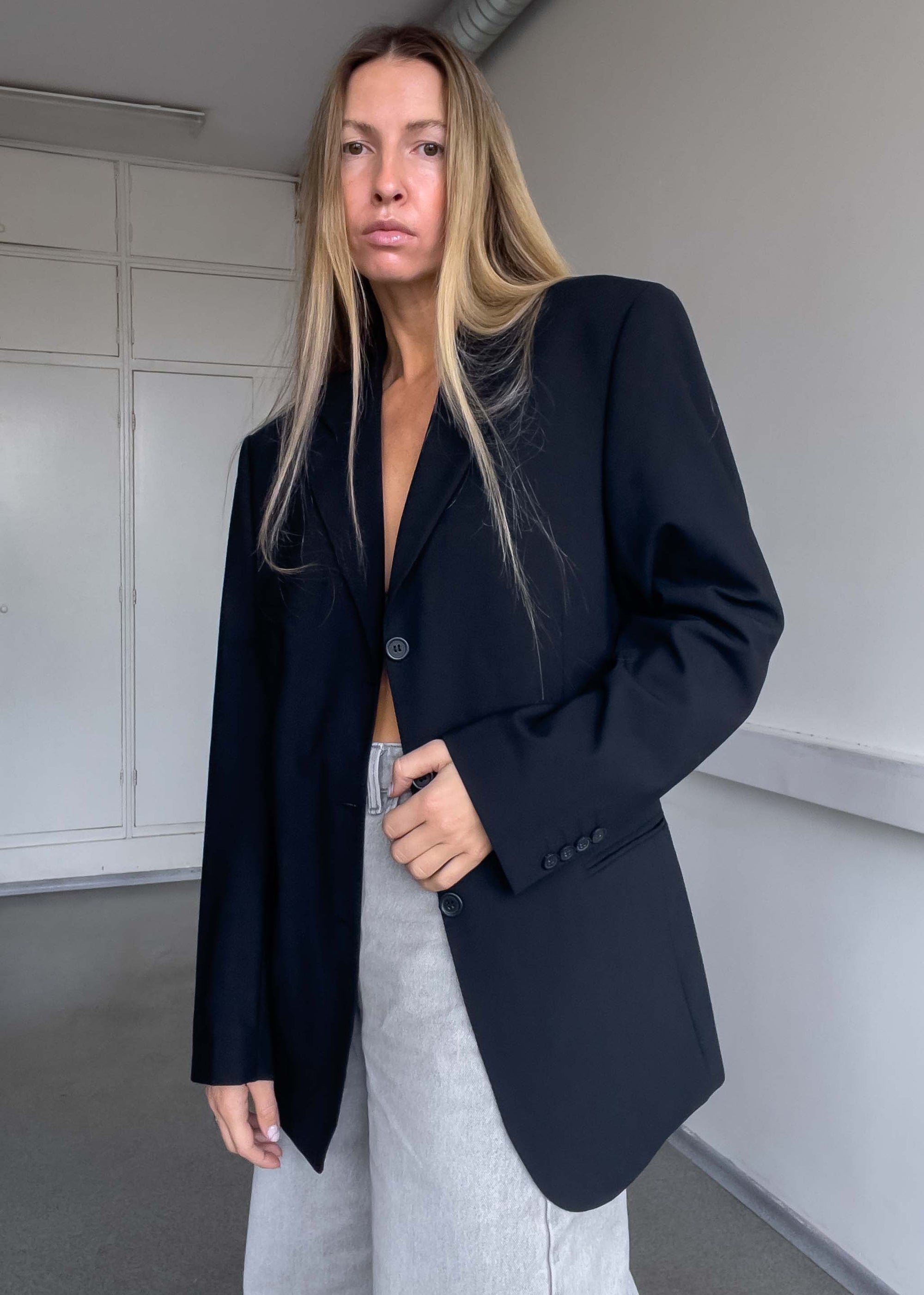Vintage Black Oversized Blazer