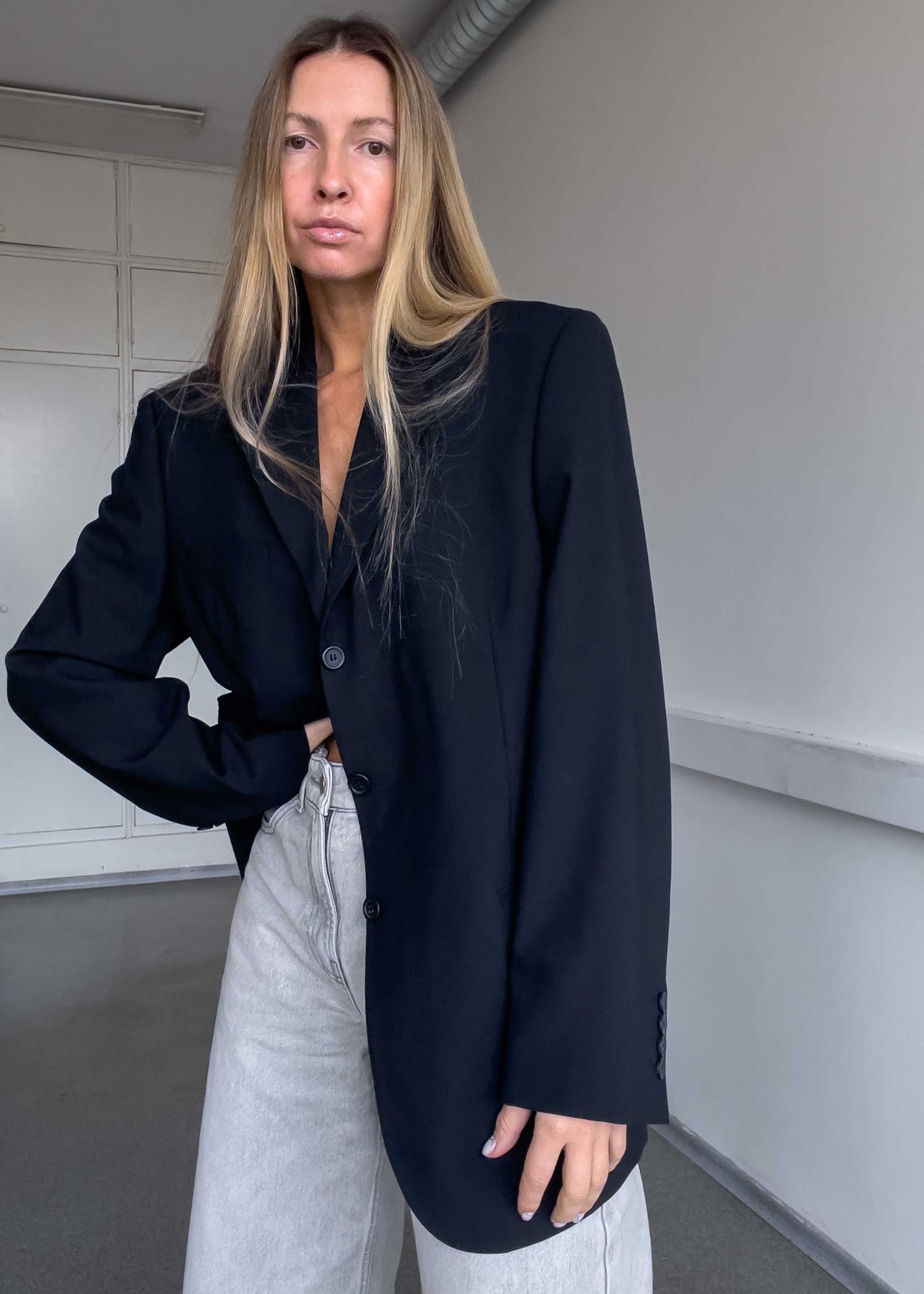 Vintage Black Oversized Blazer