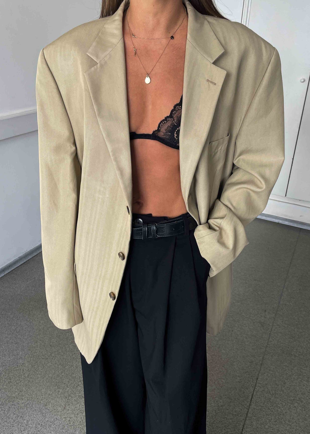 Vintage Beige Oversized Blazer by CHAPS by RALPH LAUREN