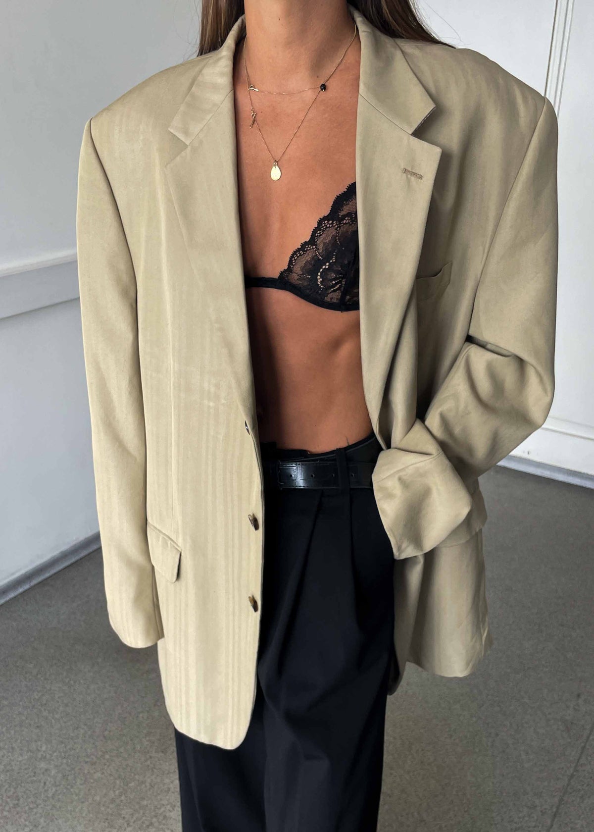 Vintage Beige Oversized Blazer by CHAPS by RALPH LAUREN