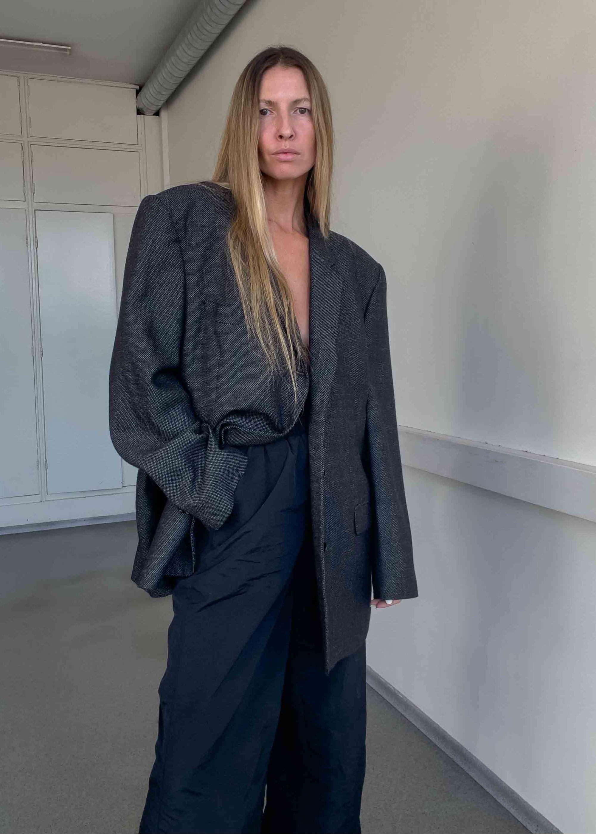 Vintage Grey Oversized Blazer