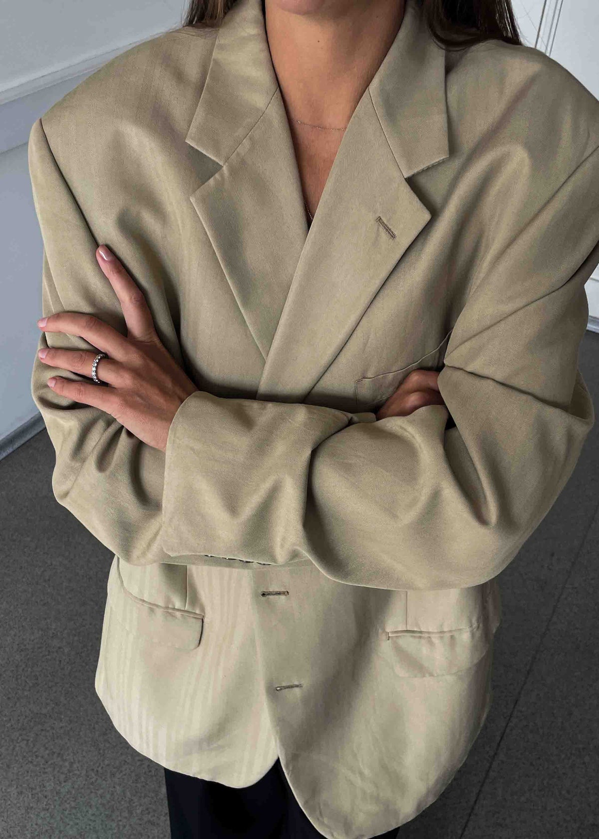 Vintage Beige Oversized Blazer by CHAPS by RALPH LAUREN