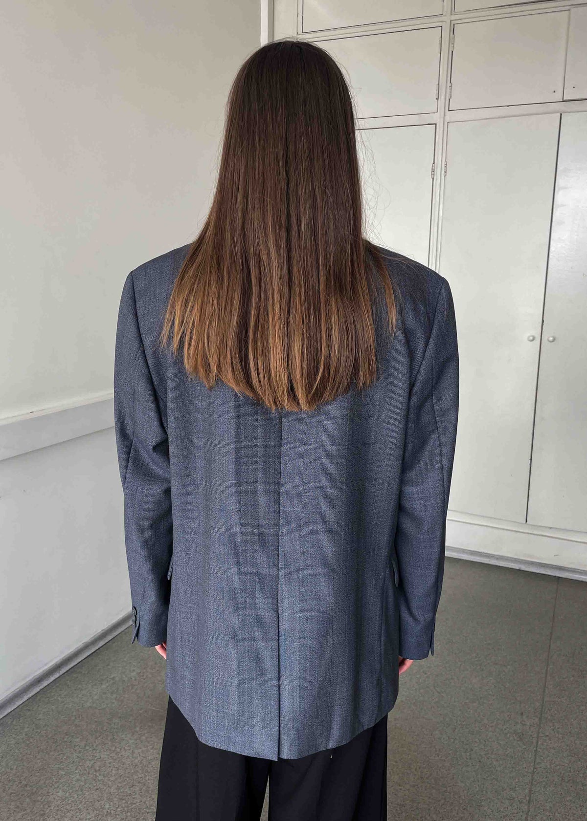 Vintage Grey Oversized 100% WOOL Blazer