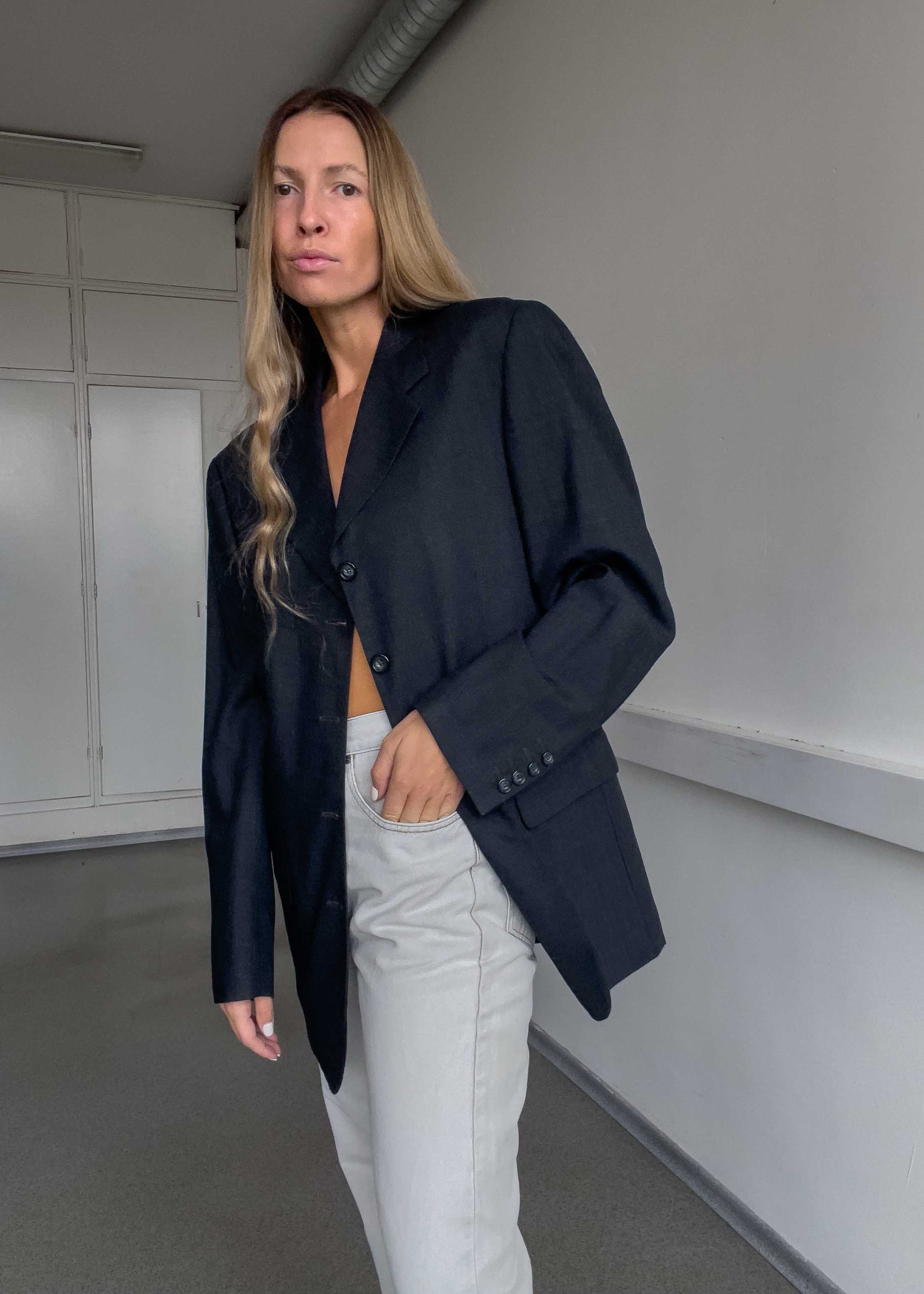 Vintage Grey Oversized Blazer
