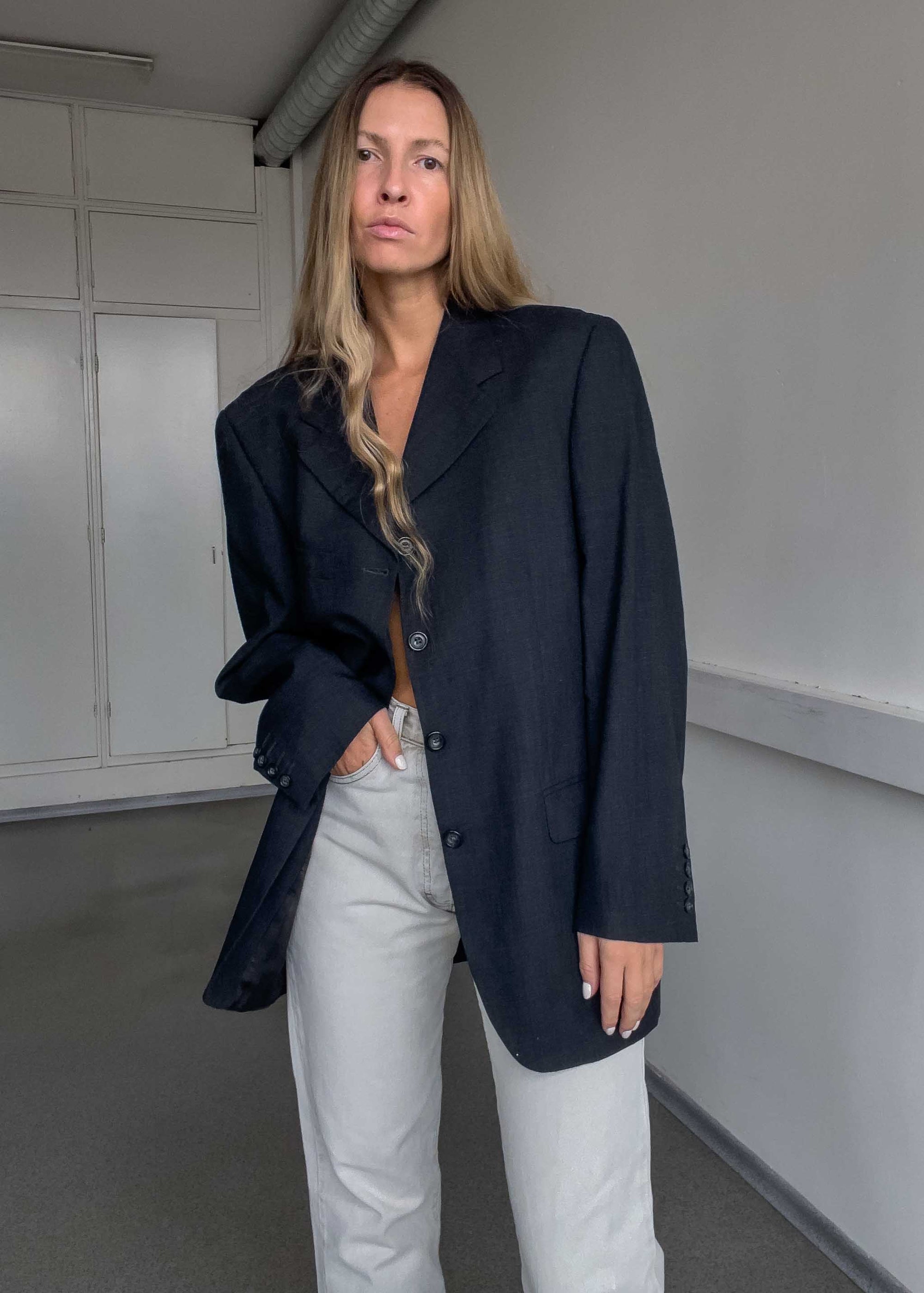 Vintage Grey Oversized Blazer