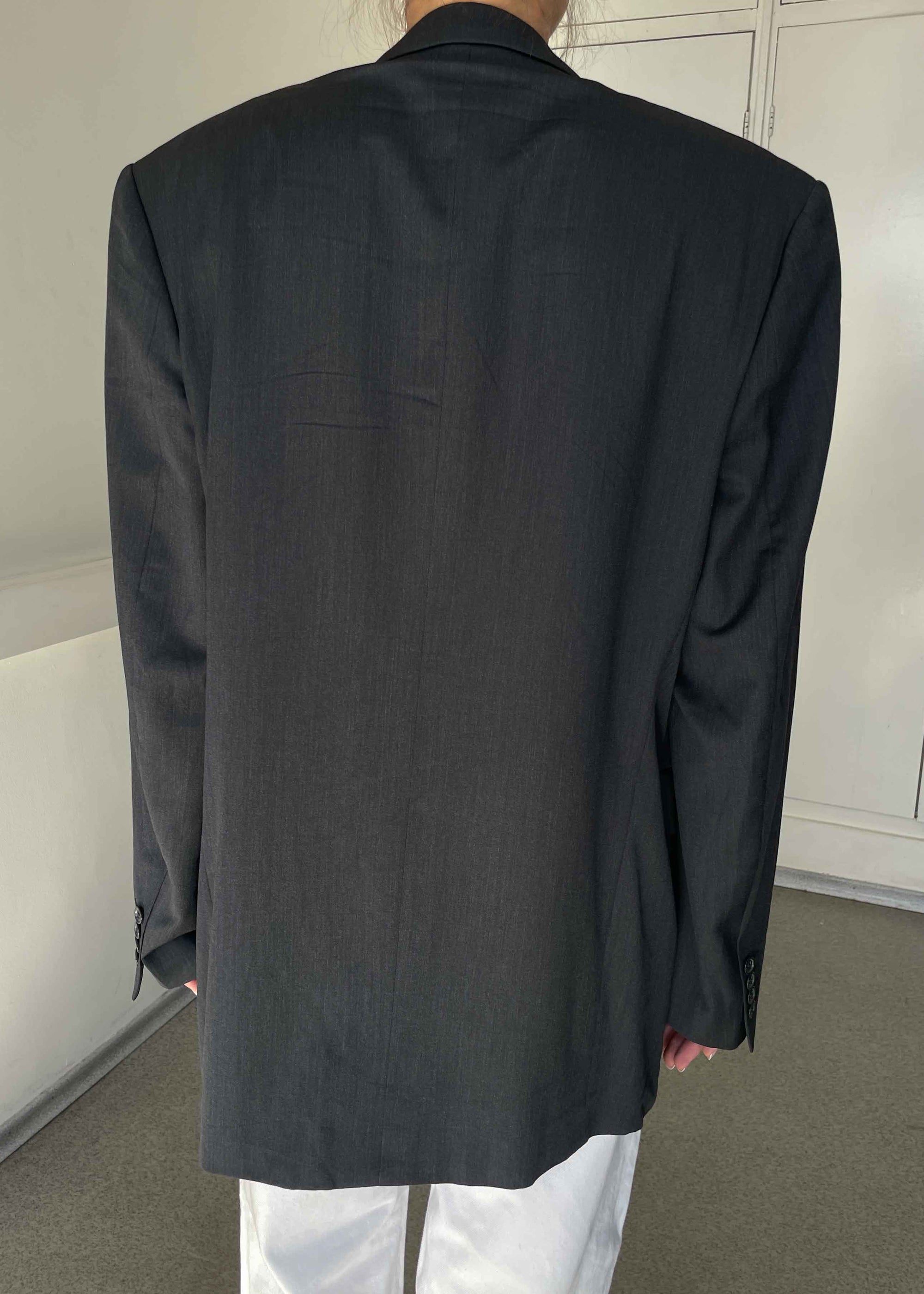 Vintage Grey Oversized 100% WOOL Blazer